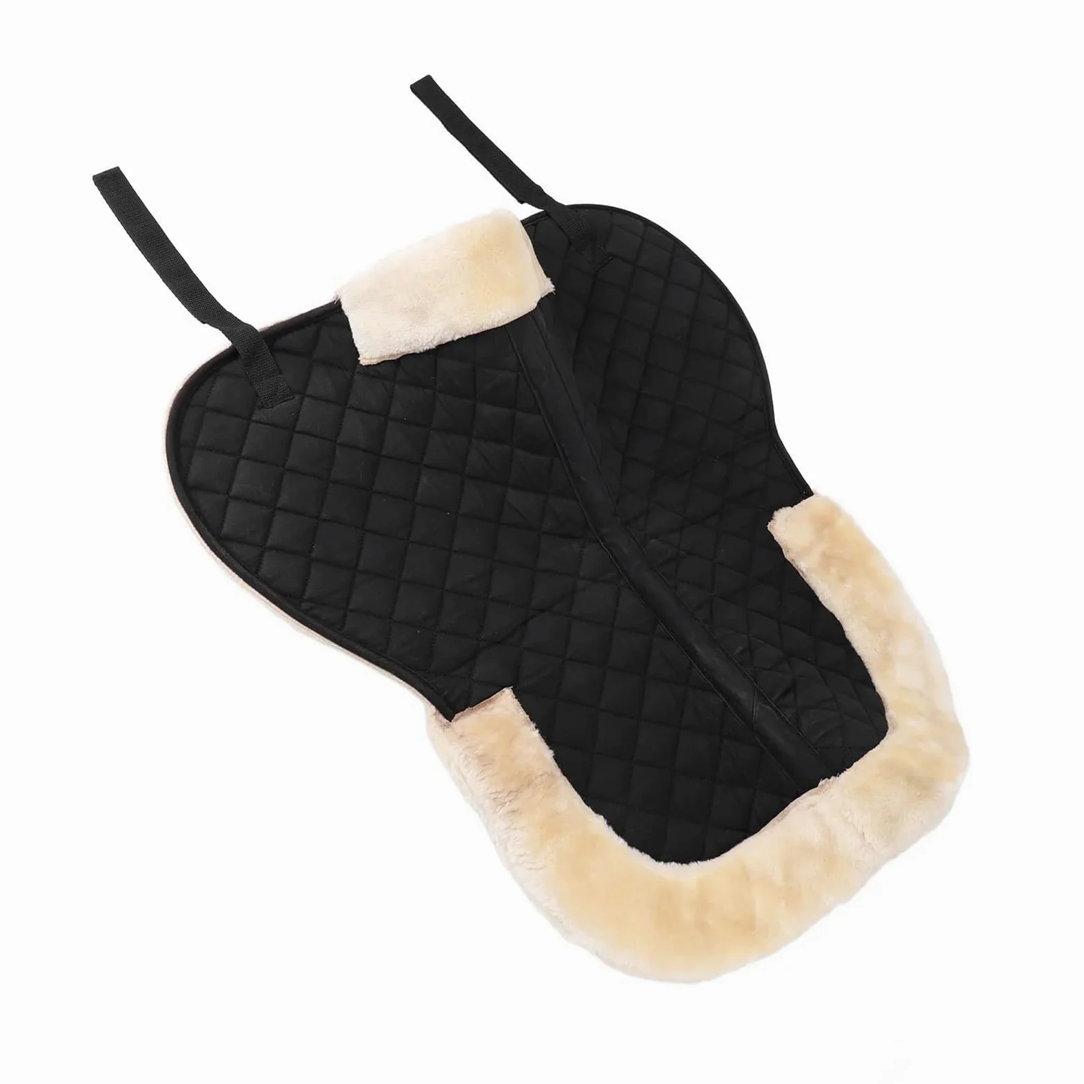 Almohadilla para Silla de Montar, Media Silla de Montar Poliéster Lana sintética Antideslizante Transpirable Absorbe la Humedad for Montar a Caballo