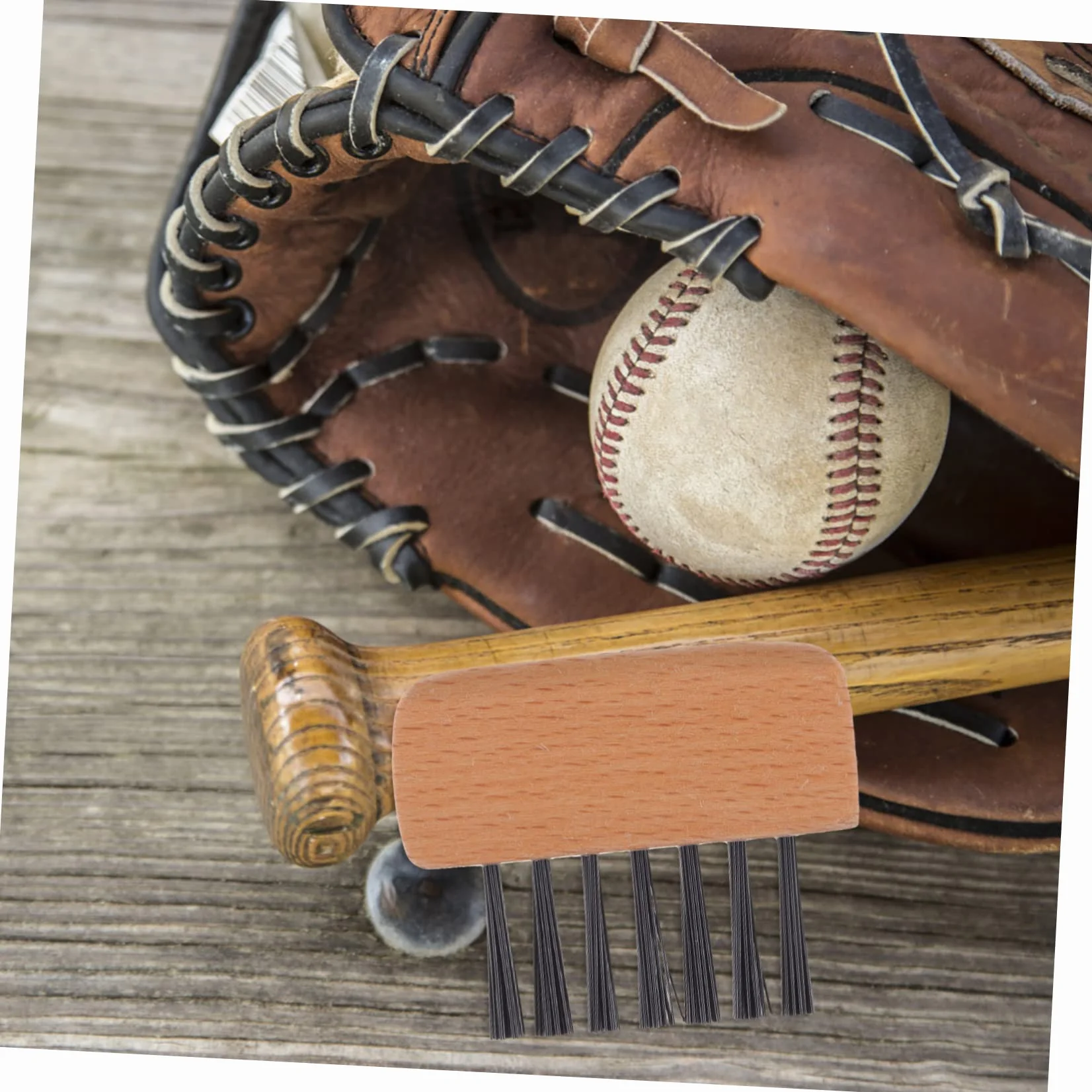 Cepillo Profesional de Sóftbol y Béisbol, Mango de Madera, 3 Piezas, Accesorio de Árbitro