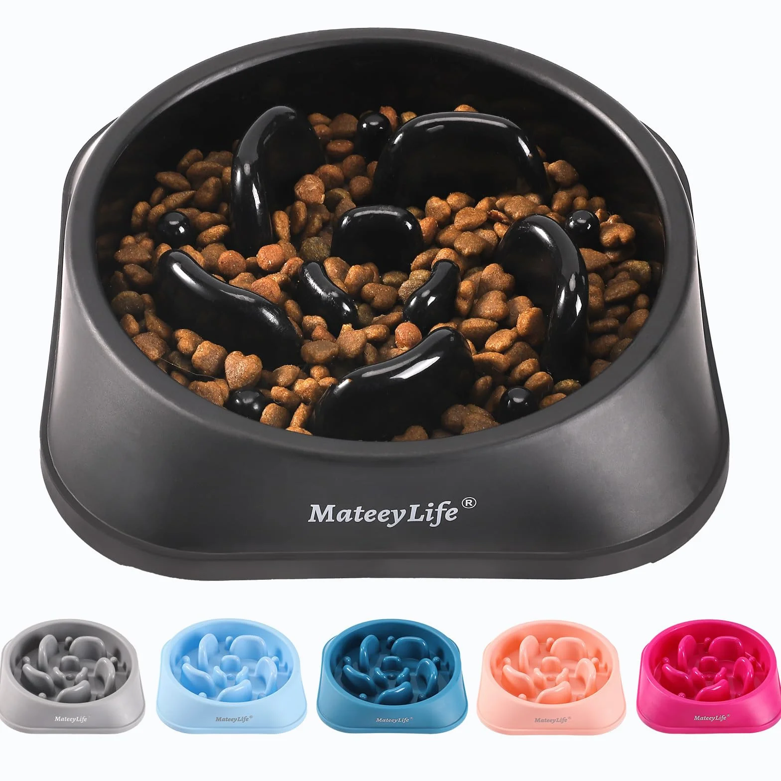 Mateeylife Comedero para Perros, Comedero Perro Antivoracidad para Cani Mediani e Grandi, Slow Feeder Anti Ingozzamento, Mediano 1 Unidad