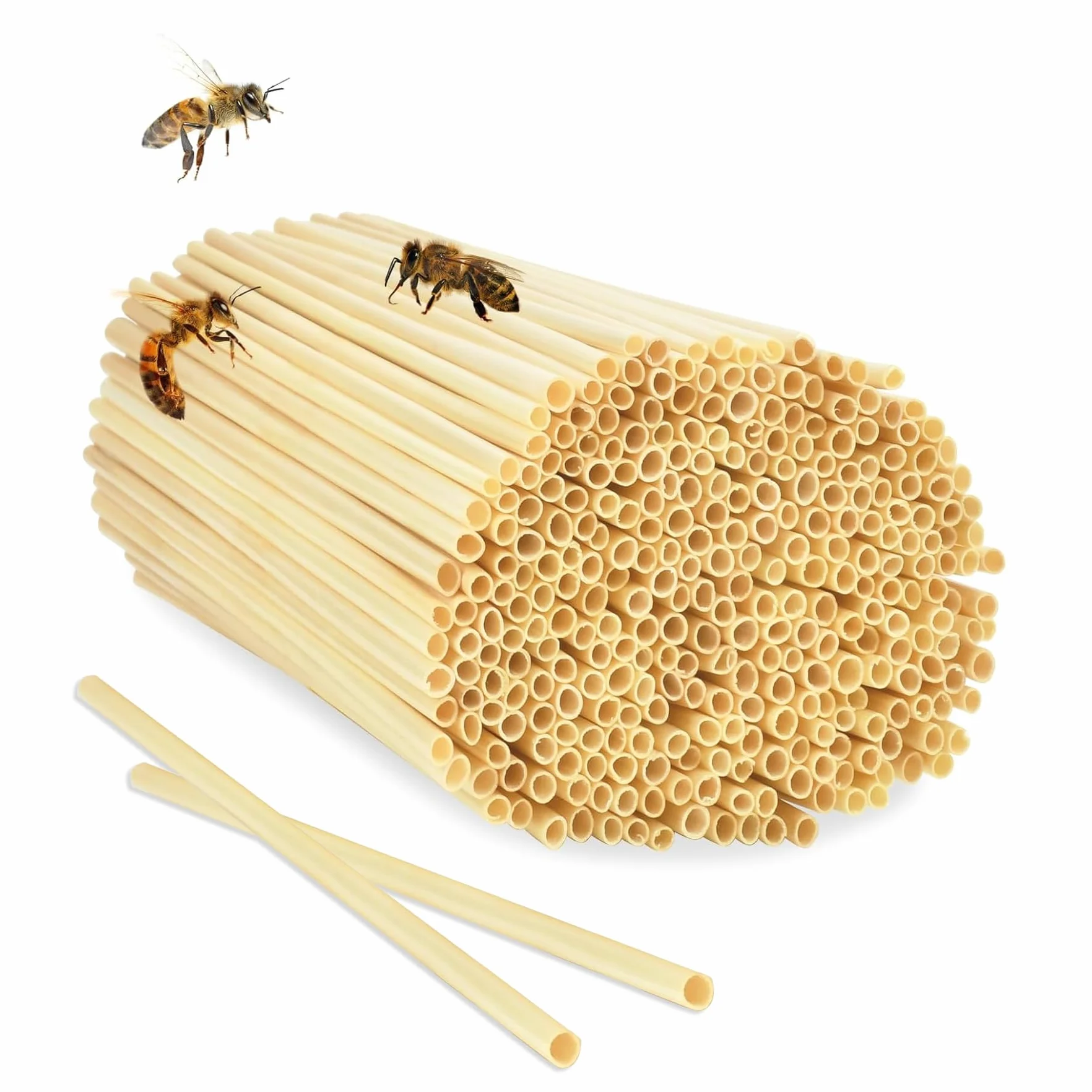500 Piezas Tubos Nidos para Hotel de Insectos, Hotel de Insectos,14,5cm Pajitas de Trigo, Diámetro 2,5-5 mm, para Material de Relleno para Abejas Silvestres, Casa para Abejas