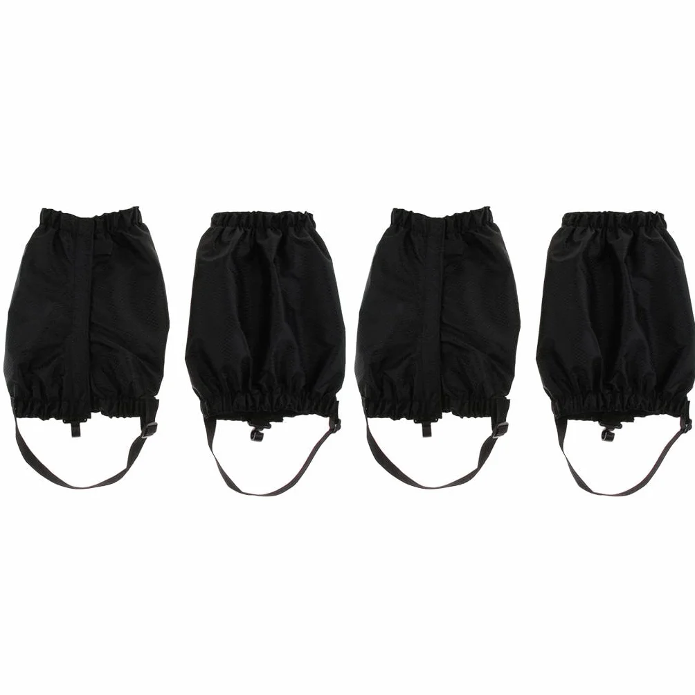 Polainas de tobillo impermeables ajustables para senderismo mochilero - Negro 2 pares