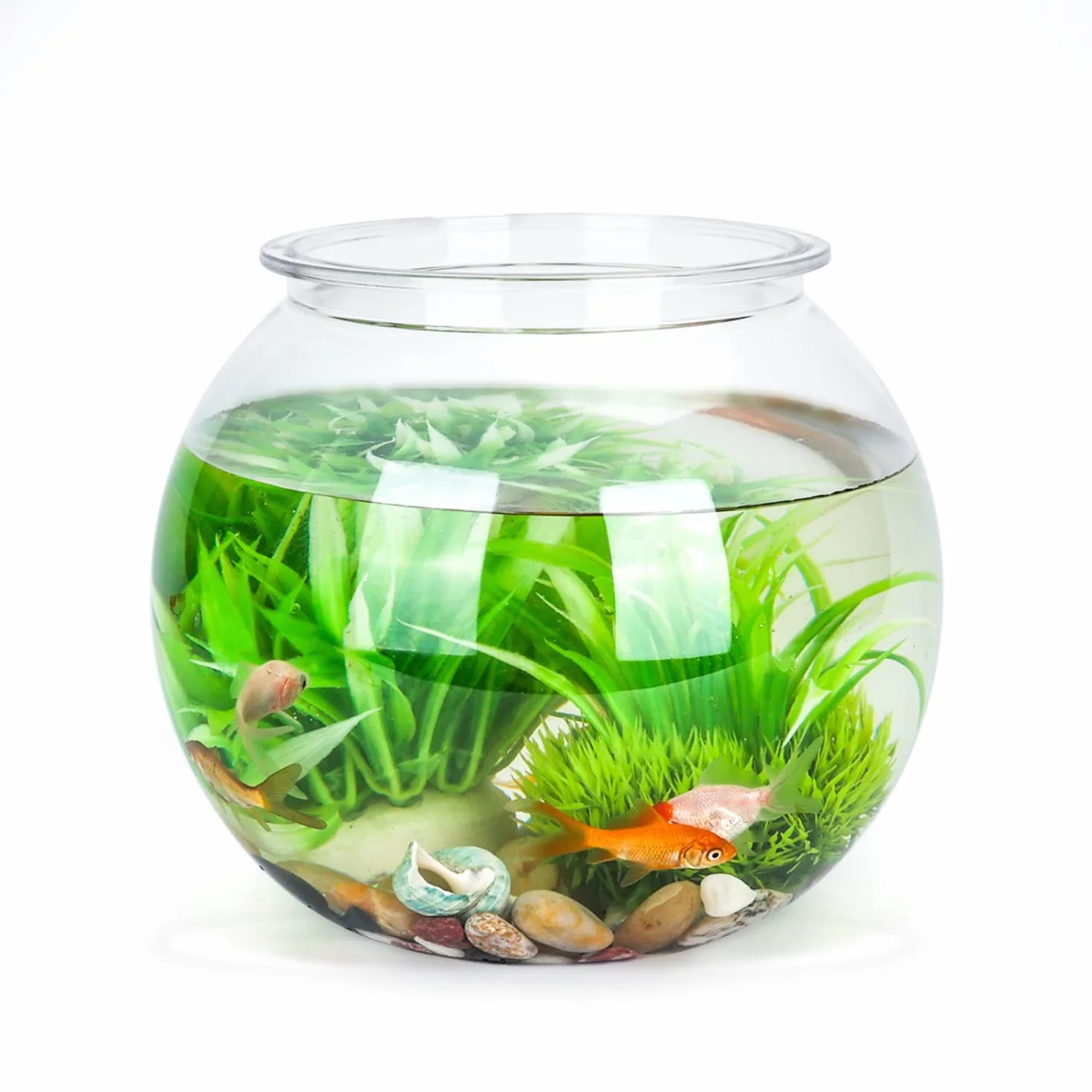 Nobleza - Pecera Globo de Plástico, Ideal para Flores, Peces, Tortugas (20cm)