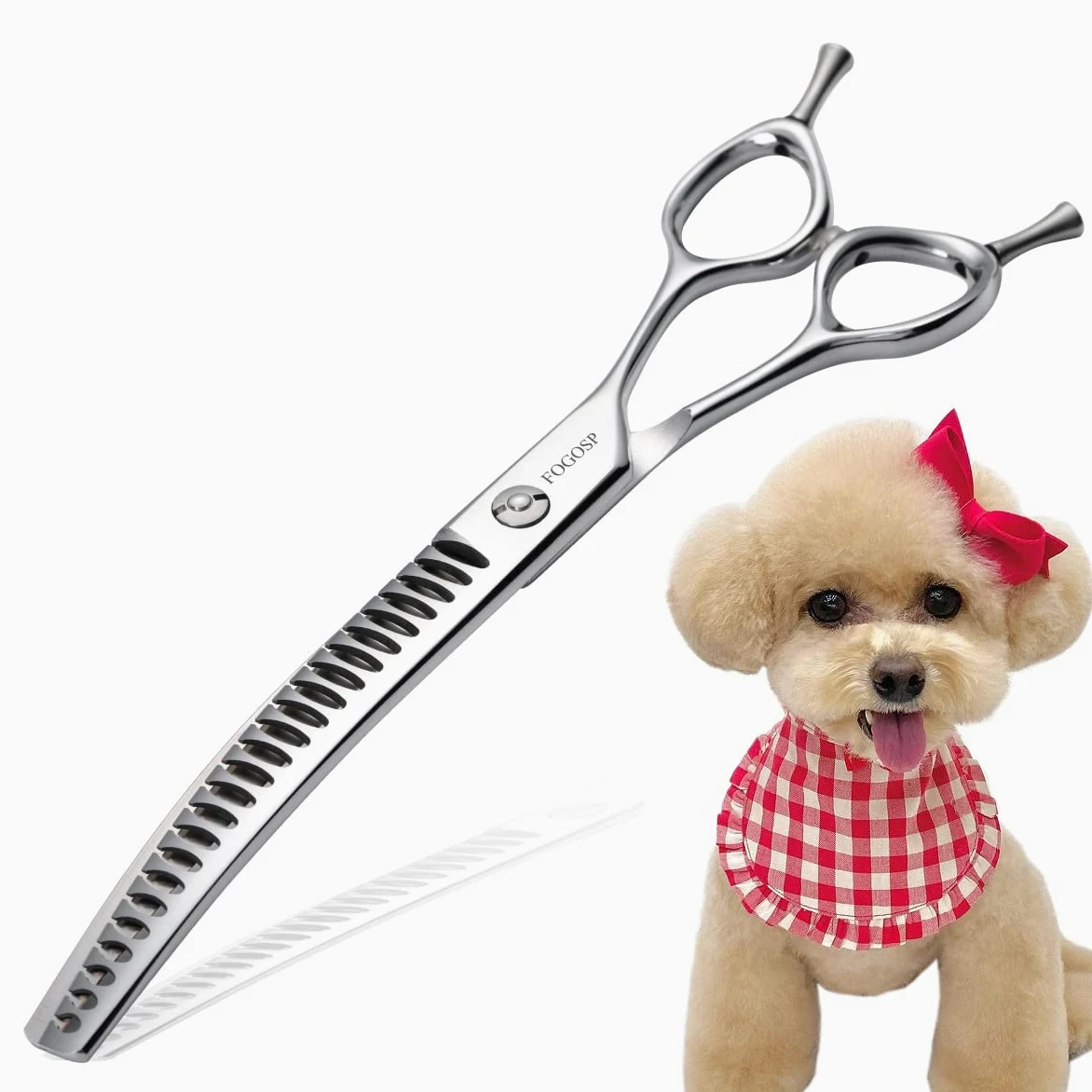 Tijeras de mezcla de adelgazamiento para perros y mascotas, ergonómicas para peluquería de mascotas, kit de texturizado para recortar gatos con mango compensado (7.25 pulgadas, mezcla)