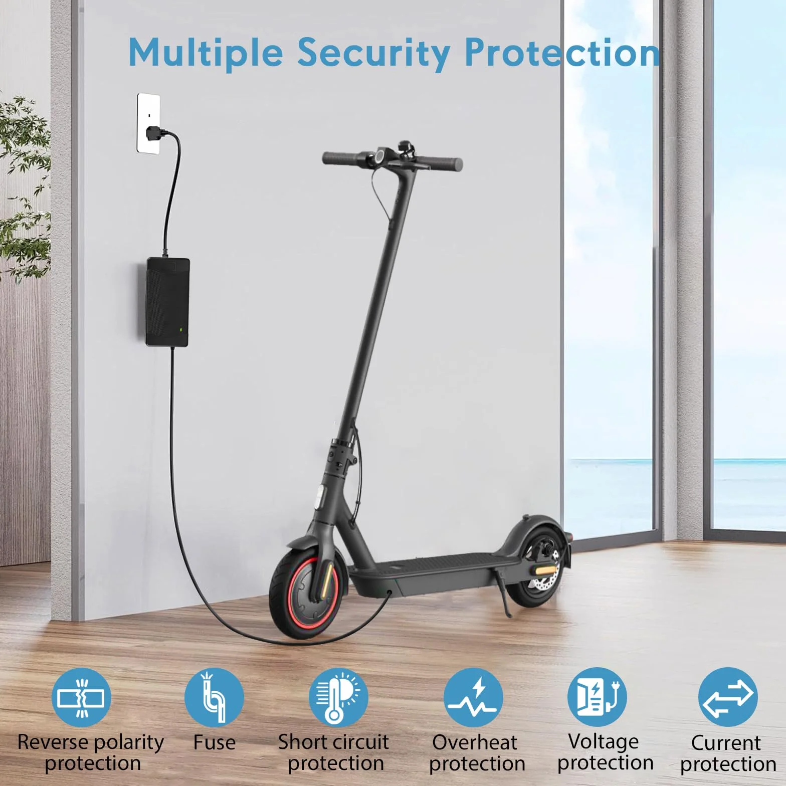Cargador Patinete Electrico Kugoo M4 M4Pro UrbanGlide E-Cross Pro Hitway H5 H5Pro Smartgyro Speedway 54,6V 2A 48V 12mm-3pin