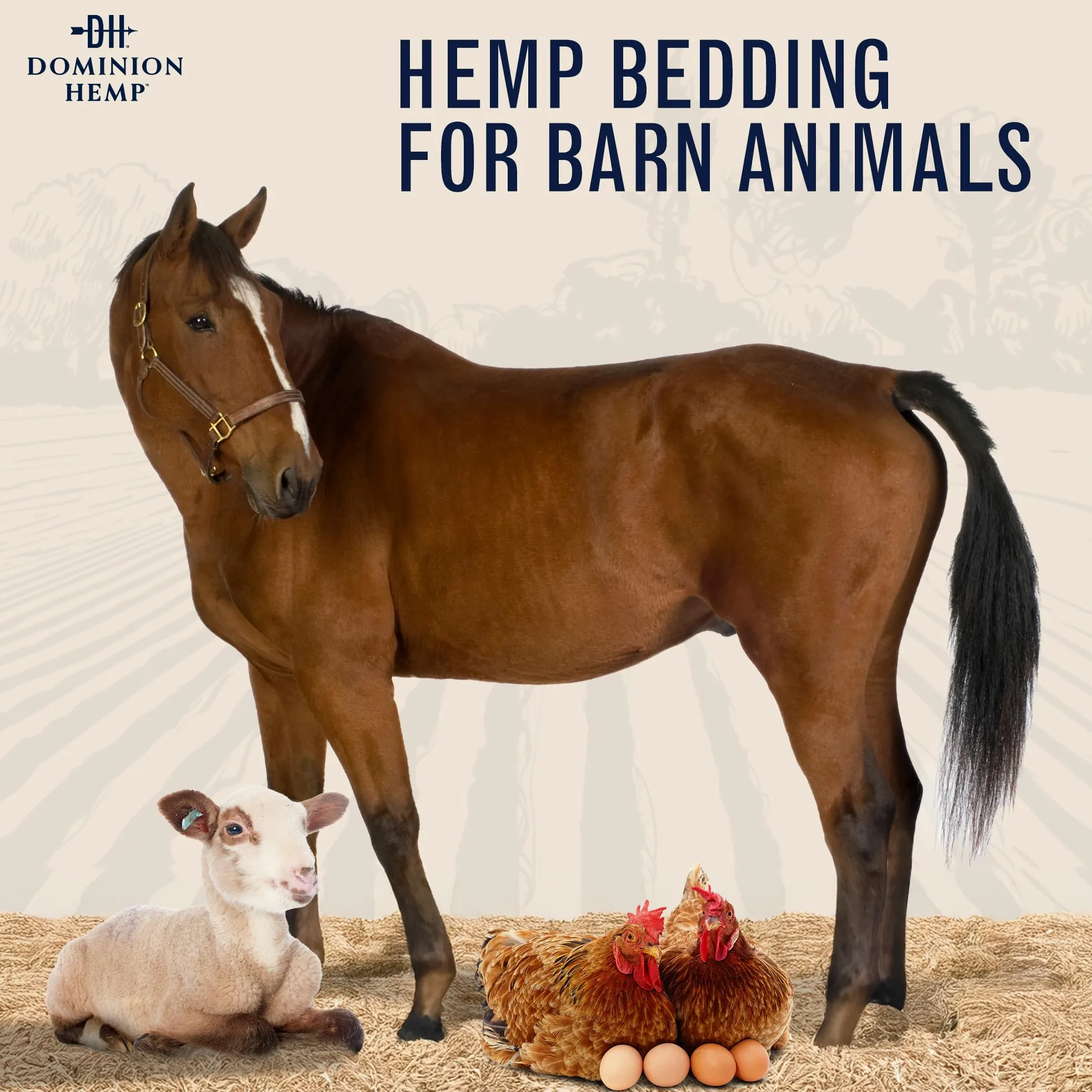 Dominion Hemp Premium - Ropa de Cama de cáñamo para gallineros de más de 10 pies cúbicos (285 L) – Cultivado y procesado en Estados Unidos – Cajas Nido para Pollos, Conejos, cobayas, hámsters