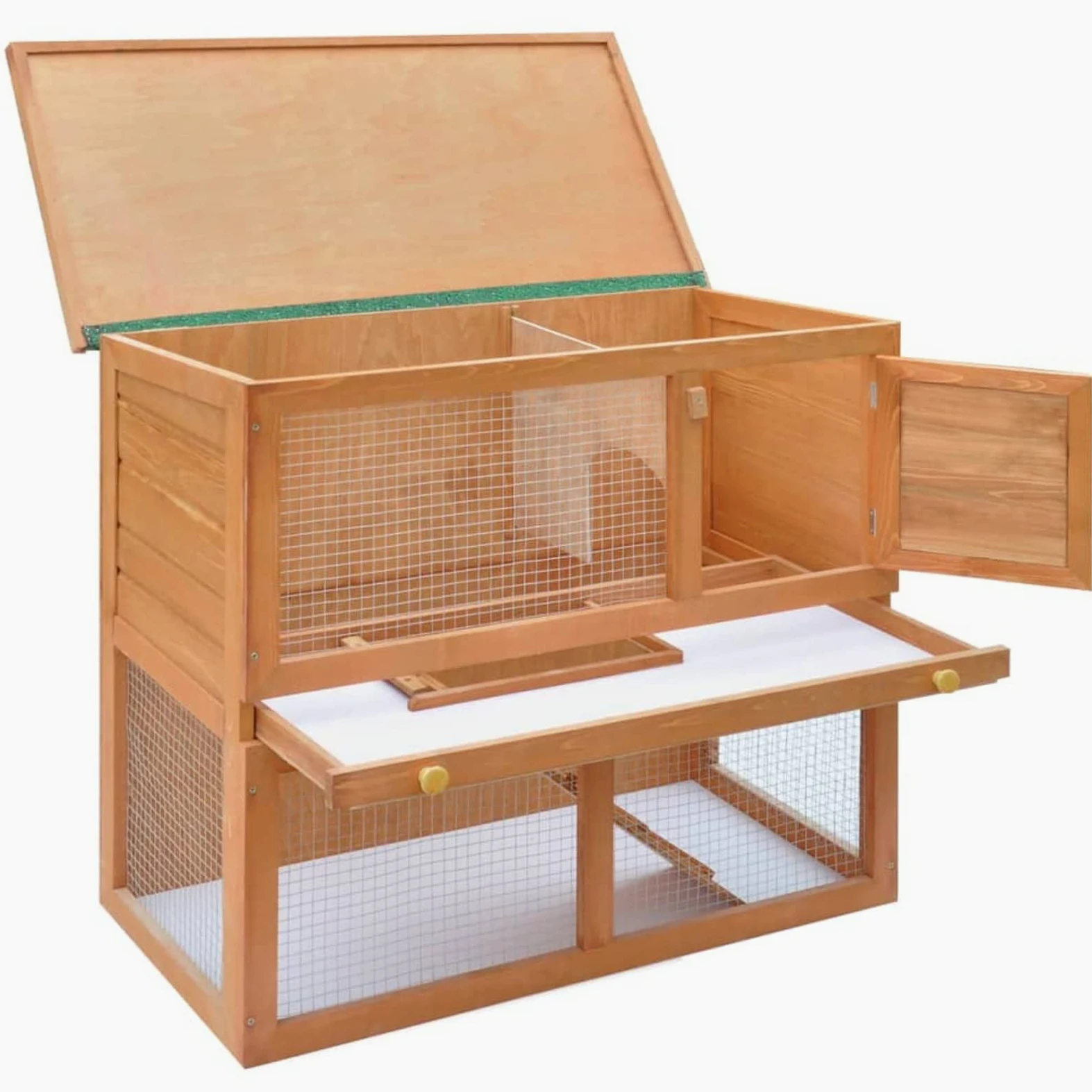 JUDYY Casa de Animales pequeños Jaula conejera 1 Puerta, Casa Conejo, Jaula De Conejo, Casa Cobaya, Casita Conejo, Escondite Grande para Erizo, Jaula Hamster, Madera