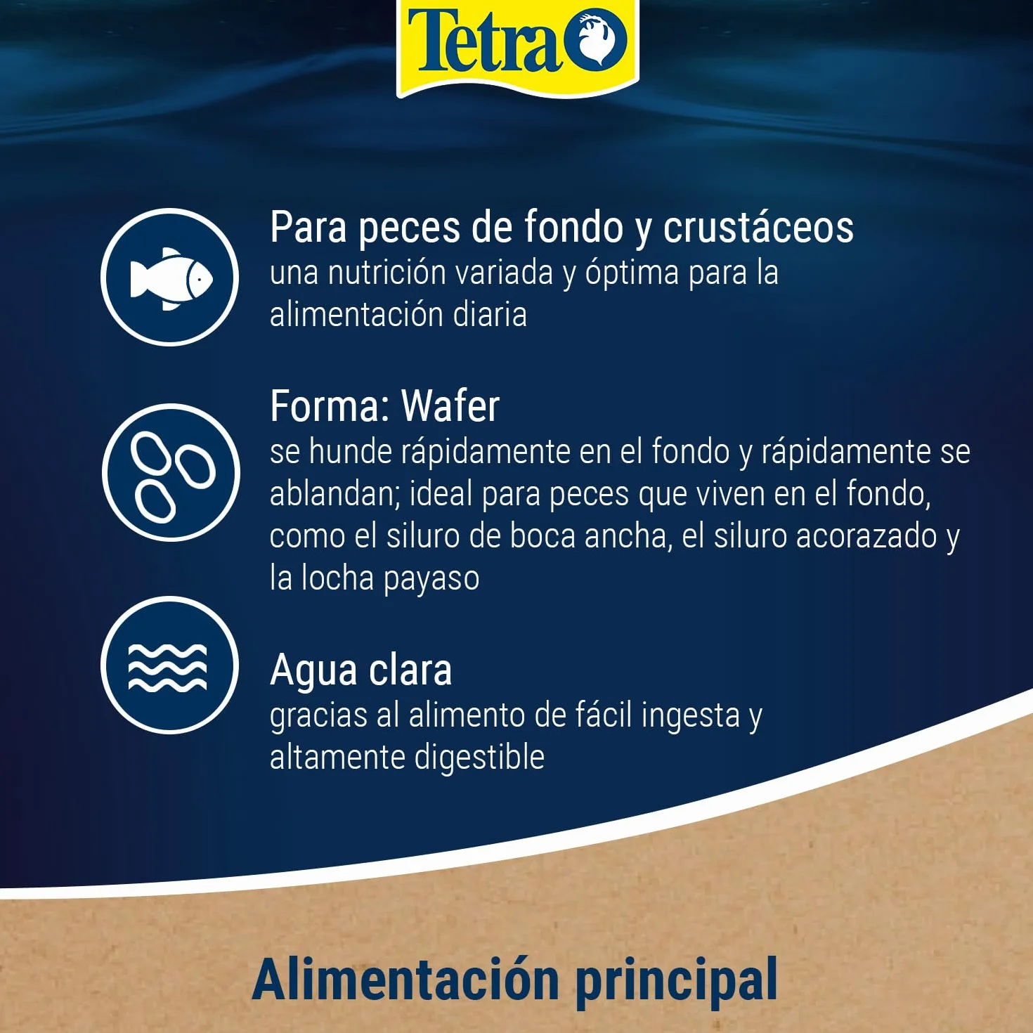 Tetra Wafer Mix – Alimento para todos los peces de fondo (por ejemplo, siluros) y crustáceos, para el crecimiento saludable y la vitalidad, bote de 100ml