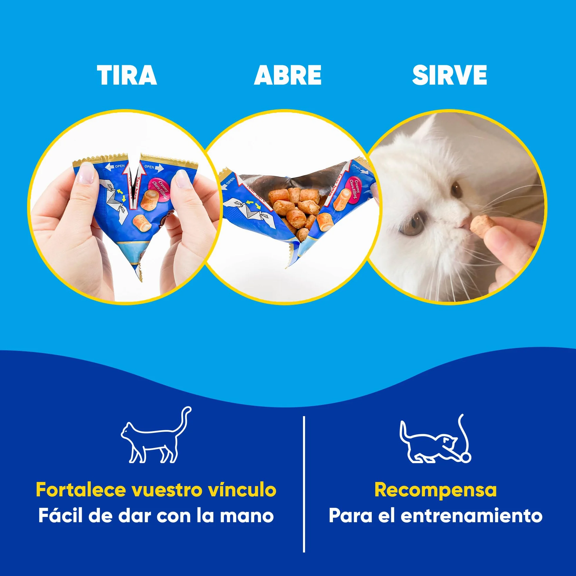 INABA Churu Fun Bites Snack para Gatos, bocados de Pollo con corazón de atún – 8 Paquetes de 12 g – Suave y cremoso – Comida para Gatos sin conservantes ni colorantes Artificiales, sin Granos