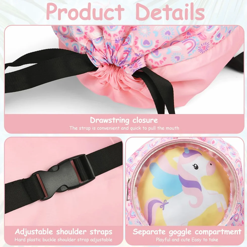 Bolsa de Natación Niño con Separación Seco-Húmedo, Compartimento para Zapatos