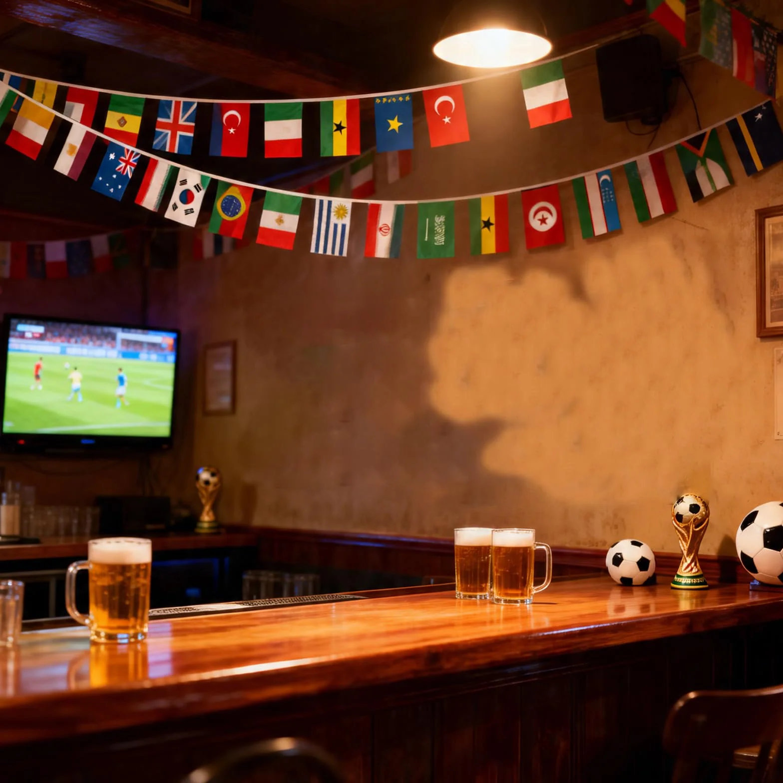Guirnalda de Banderas del Mundial 2026 15m 48 Selecciones Decoración para Fiestas de Fútbol