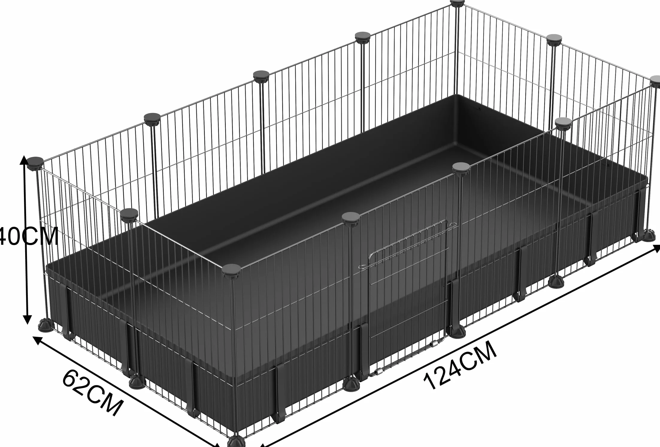 PILIN Corral para animales pequeños con puerta, valla para mascotas con alfombra impermeable, jaula para conejos, jaula para cobayas, cachorros, gatitos 30x38 12 piezas