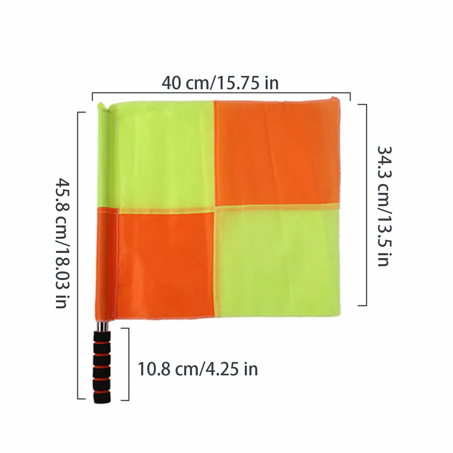 Bandera De Árbitro De Fútbol Juego De 2 Banderines Naranja Y Amarillo Mango Ergonómico