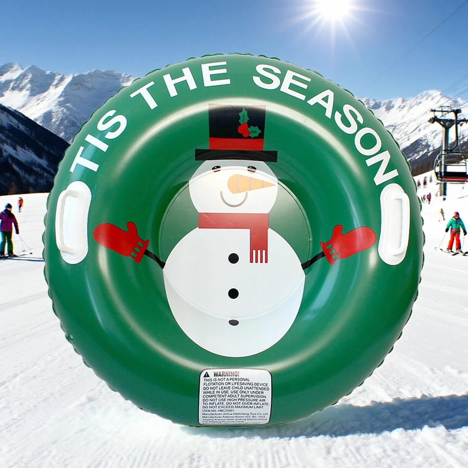 Tubos De Nieve Inflables para Niños, Trineo Inflable Grueso De 80 Cm con Asas, Juguetes De Invierno
