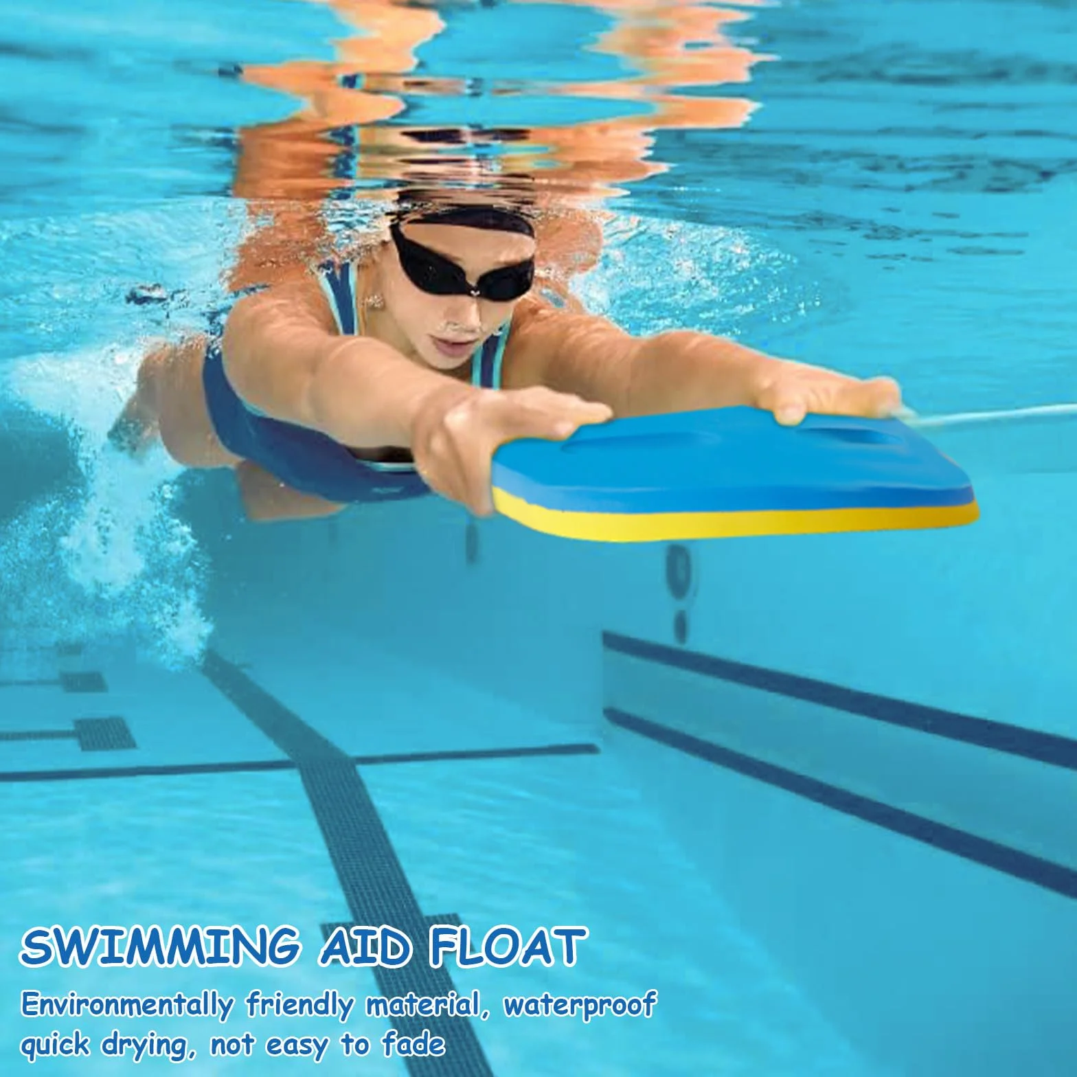 Tabla de Natación con Asas para Niños Adultos Entrenamiento Kickboard Flotante