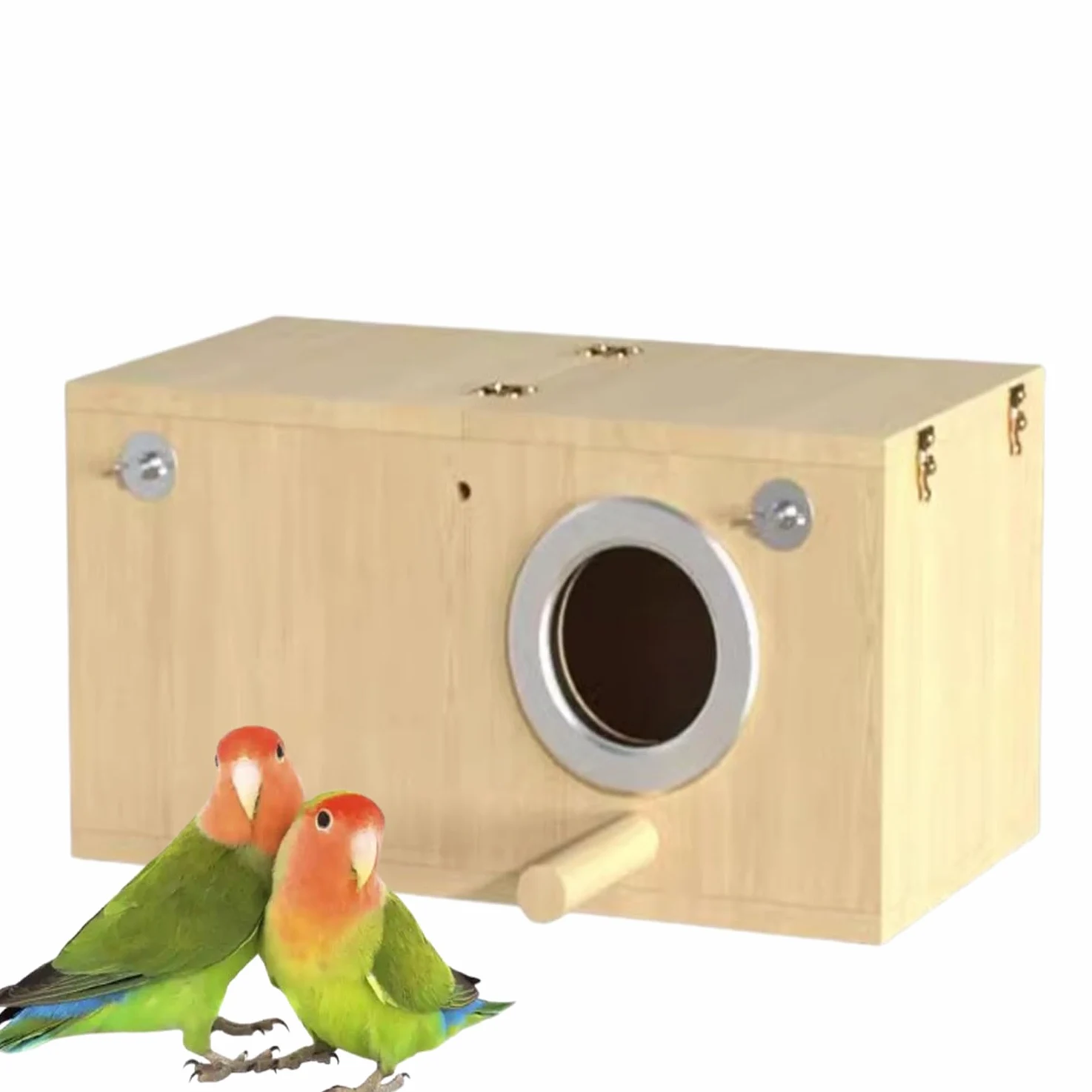 Caja Nido Resistente, Caja Nido para Periquitos, Caja Nido para Pájaros, Jaula, Casa De Madera, para Agapornis Pinzones, Periquito Cacatúa, Loro Conure, Planeador del Azúcar, Ardilla, Rata, Pinzón