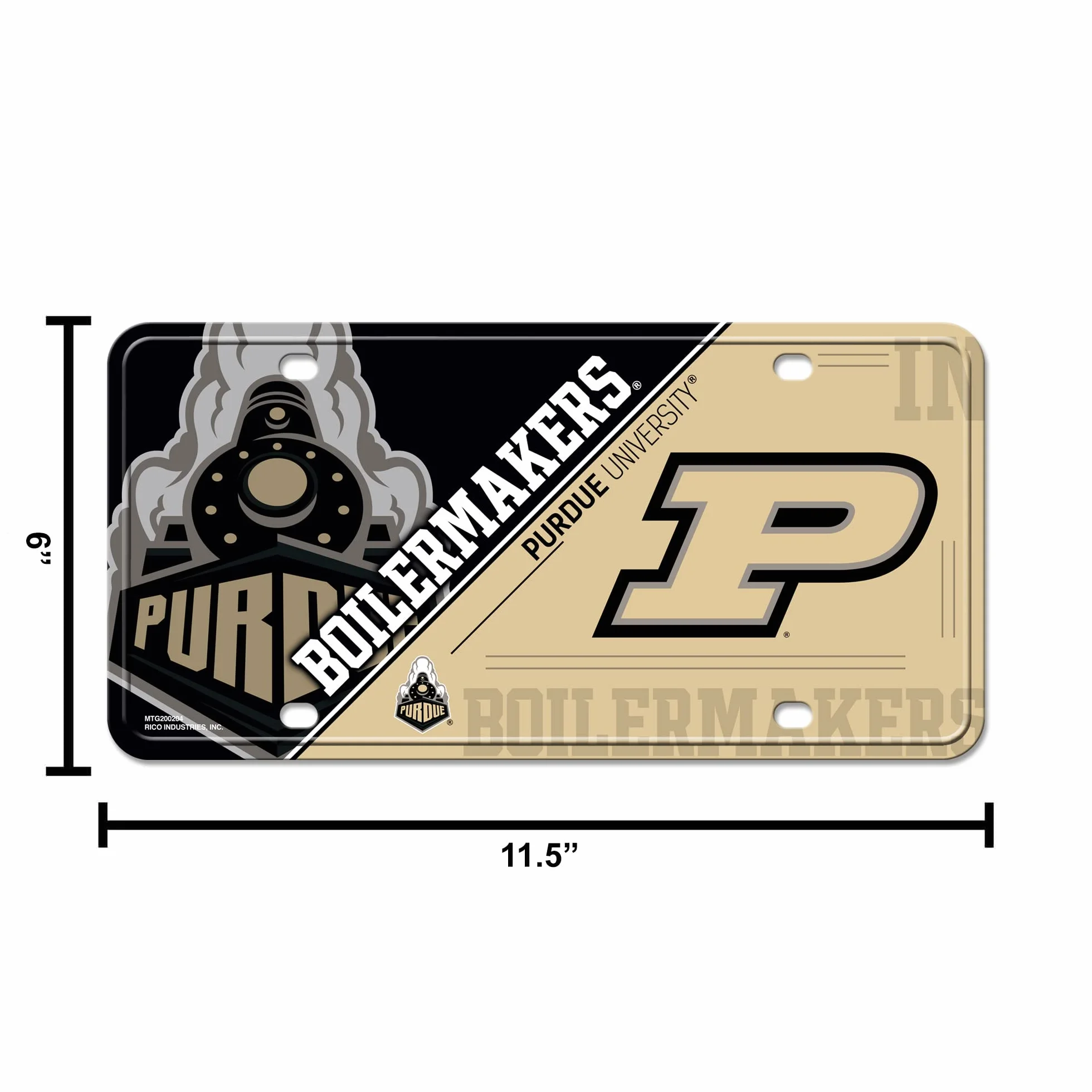 Rico Industries NCAA Purdue Boilermakers Metal License Plate Tag 6 x 11.5 Inches