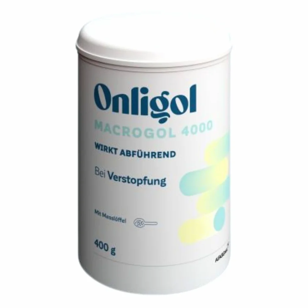 Onligol Macrogol 4000 - Ayuda suave y eficaz para el estreñimiento y el estreñimiento - con macrogol 4000 - sin aditivos ni azúcar, 400 g de polvo
