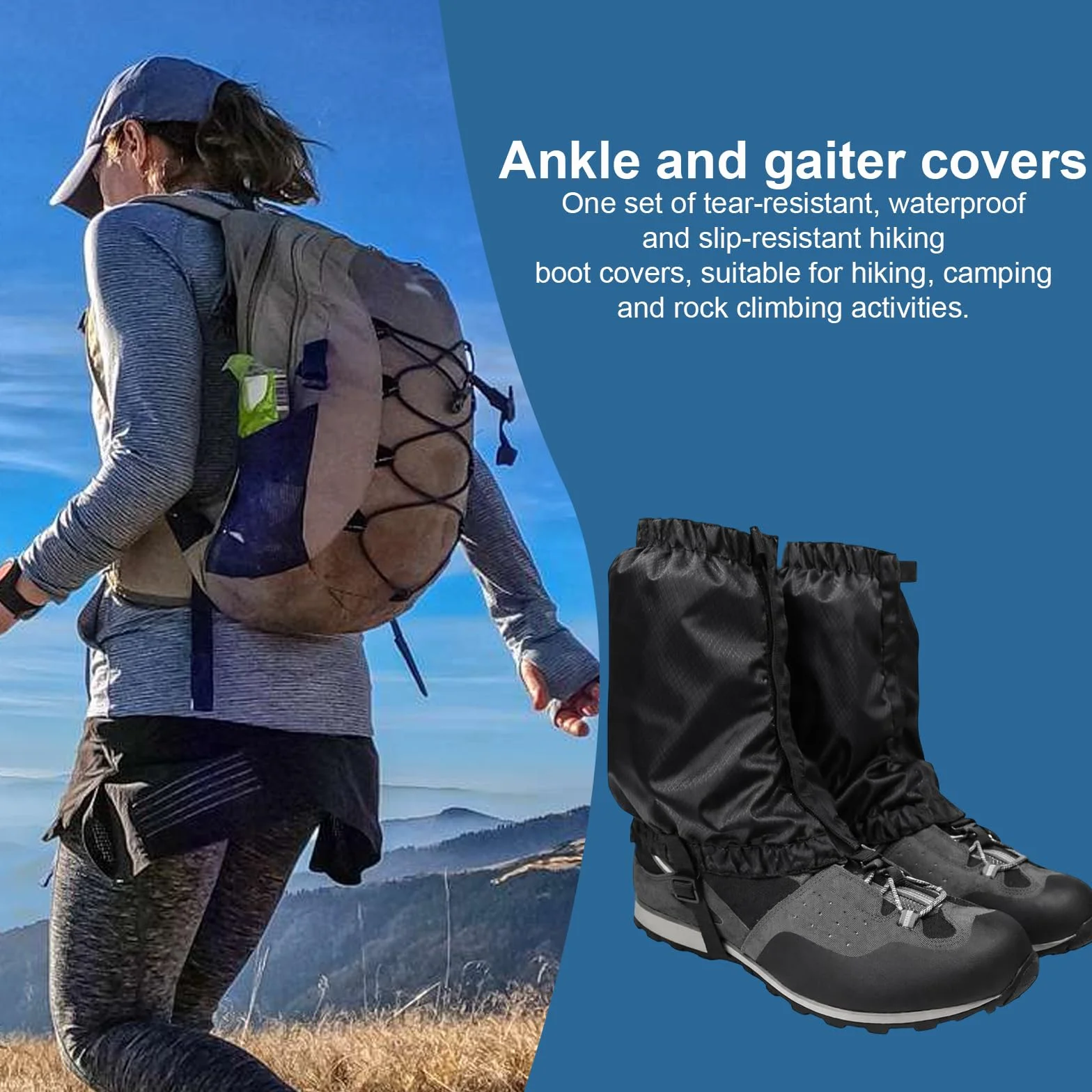 Polainas Impermeables para Nieve, Montaña, Trekking, Esquí y Caza 1 Par