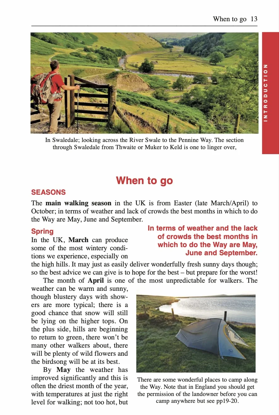 Pennine Way Edale to Kirk Yetholm Trailblazer Guide Planning Places to Stay Eat