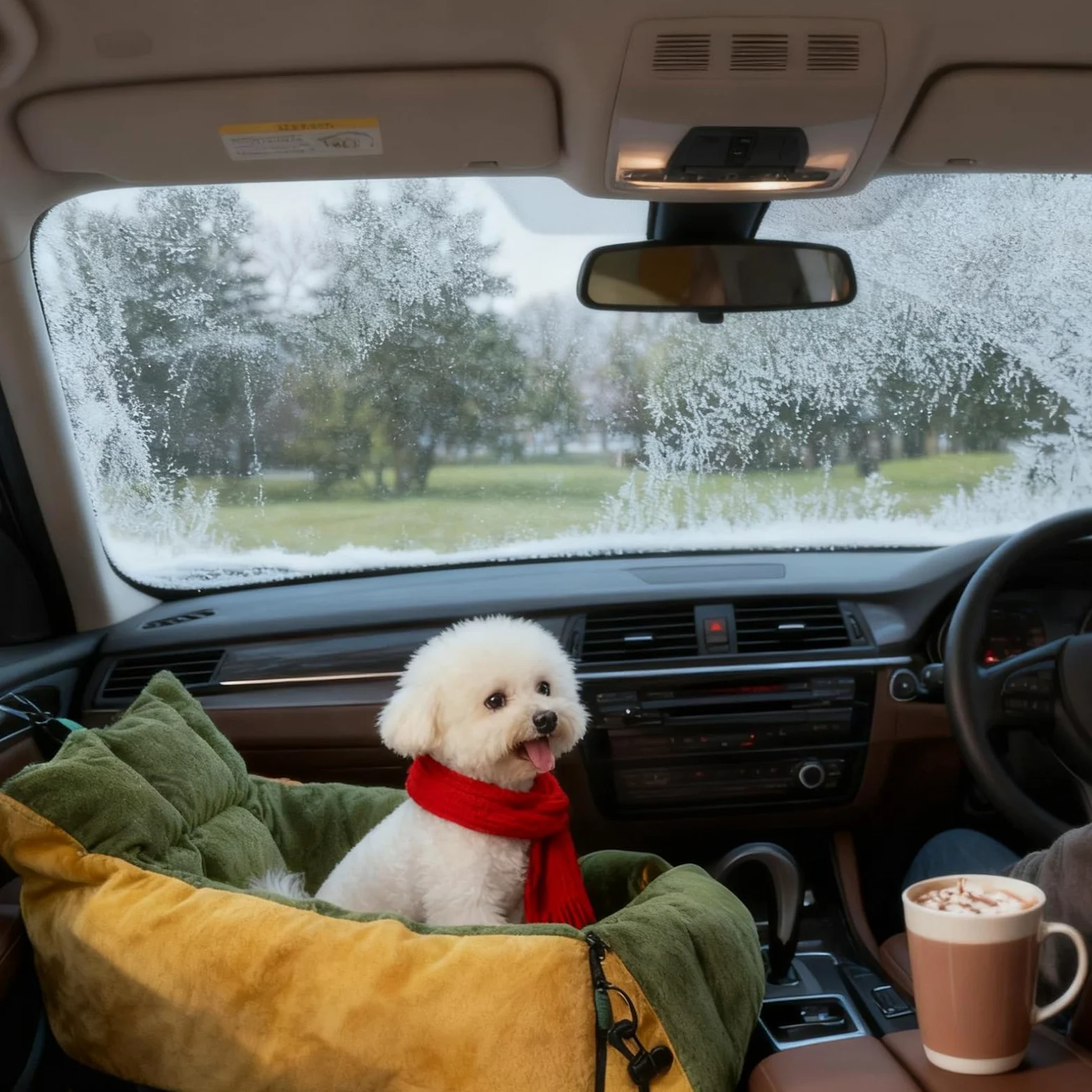 Asiento Coche para Perros Pequeños con Bolsillos y Cinturón de Seguridad | Transportín Para Gatos Grande Para Camión SUV Asiento Trasero Asiento Delantero Viaje