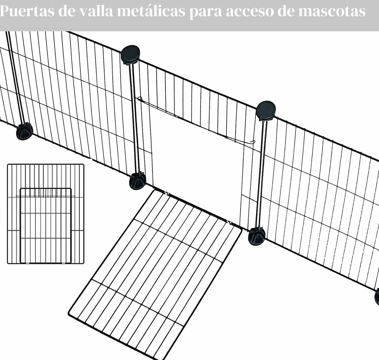 PILIN Corral para animales pequeños con puerta, valla para mascotas con alfombra impermeable, jaula para conejos, jaula para cobayas, cachorros, gatitos 30x38 12 piezas