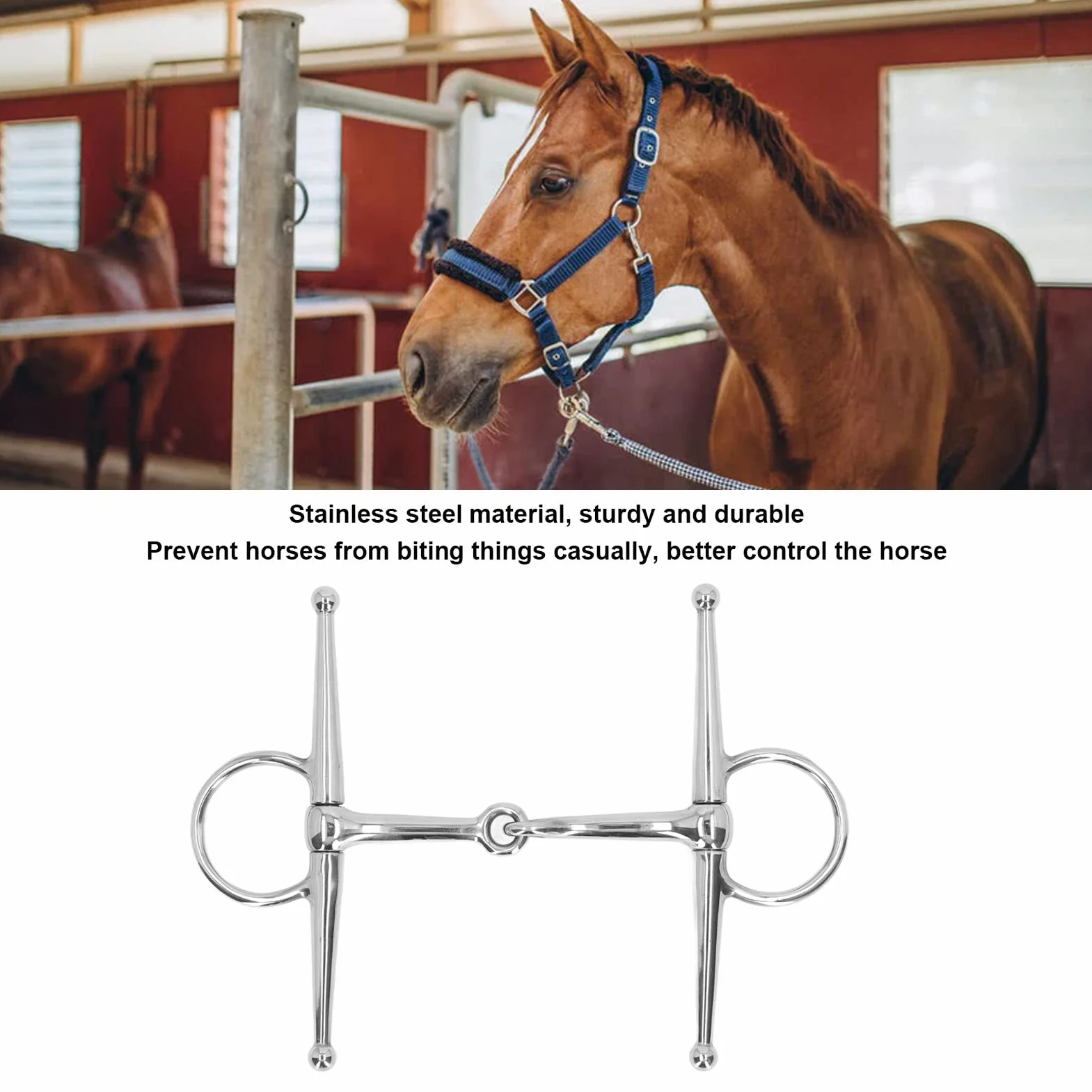 Brocas de caballos 125mm Anillo de Filete de Caballo Broca de Filete de Caballo Bocado Pelham para Caballos Bota de serpiente de caballo