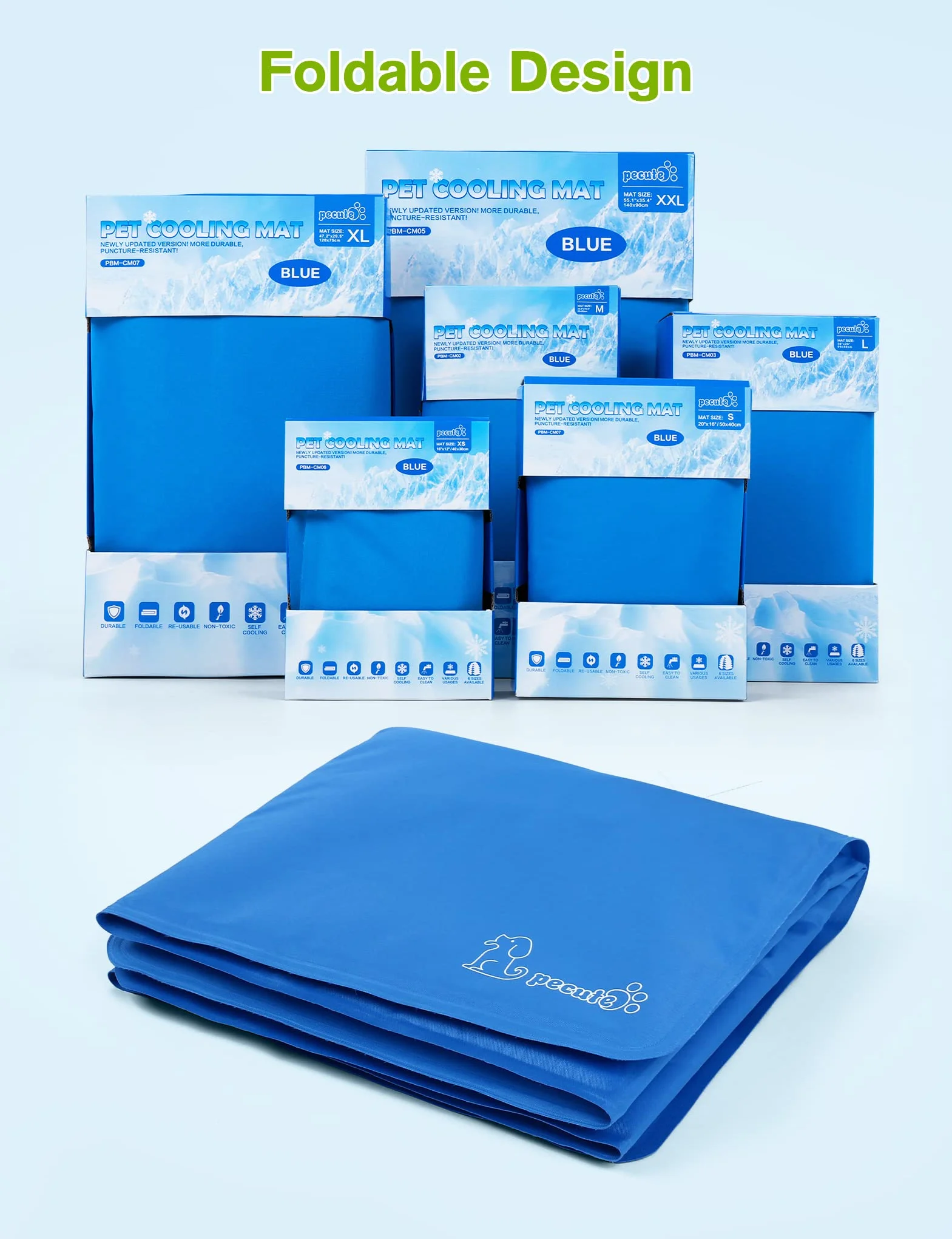 Pecute Alfombra Refrescante para Perro Actualización Engrosada 0.4mm 300D Oxford Alfombrilla de Refrigeración Automática para Animales de Compañía