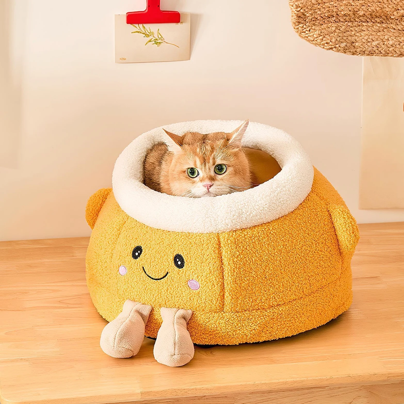Cama Cerrada Gatos Suministros Para Perros Lindos Y De Naranja Cálido | Cama Cueva Para Gatos Para Exteriores Invierno Viaje Coche Camping Escritorio Mesilla Ventana Sillón Sofá Habitación