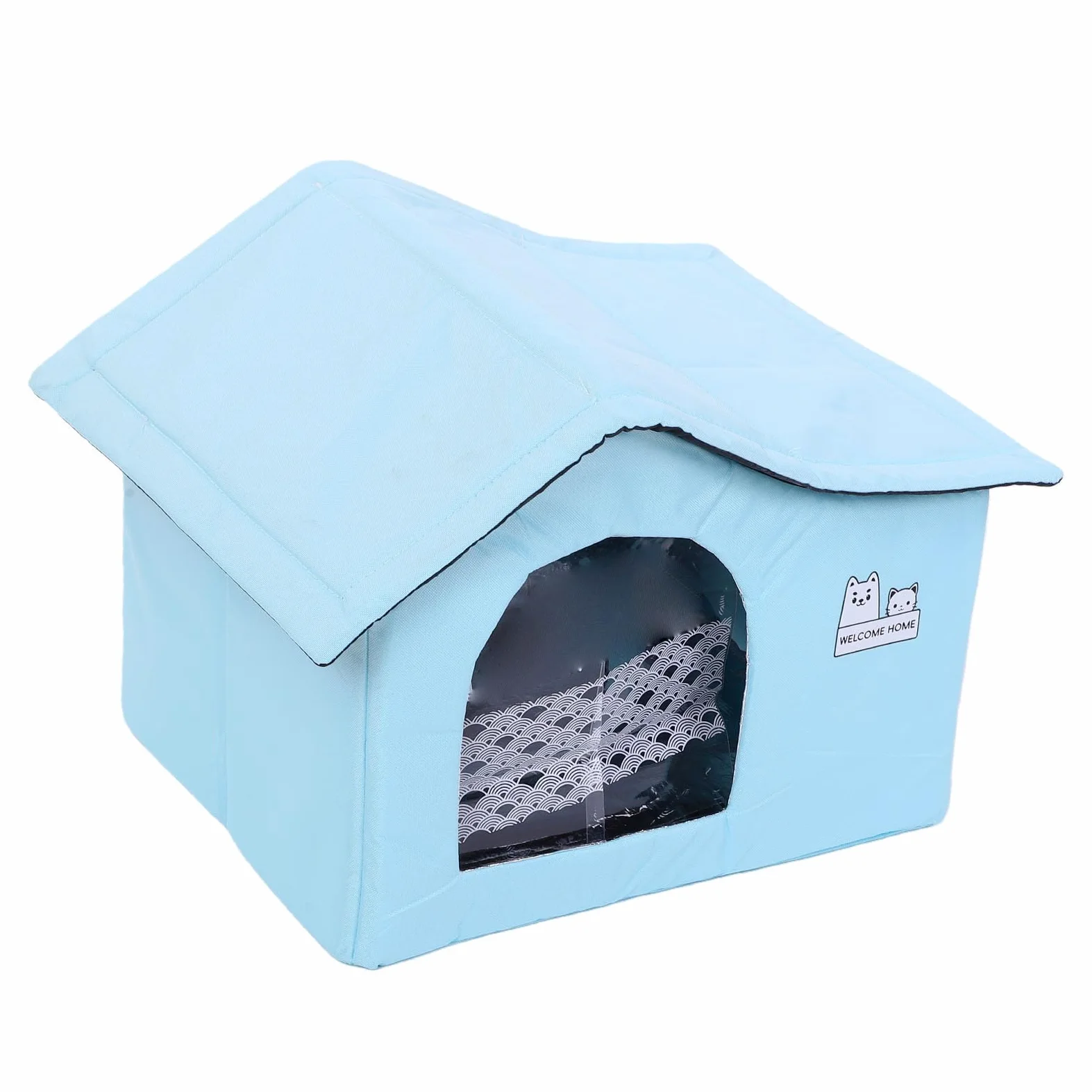 Casa para gatos con aire acondicionado, ajustable y ligera, para uso en interiores y exteriores, con bolsas de hielo (tamaño mediano)