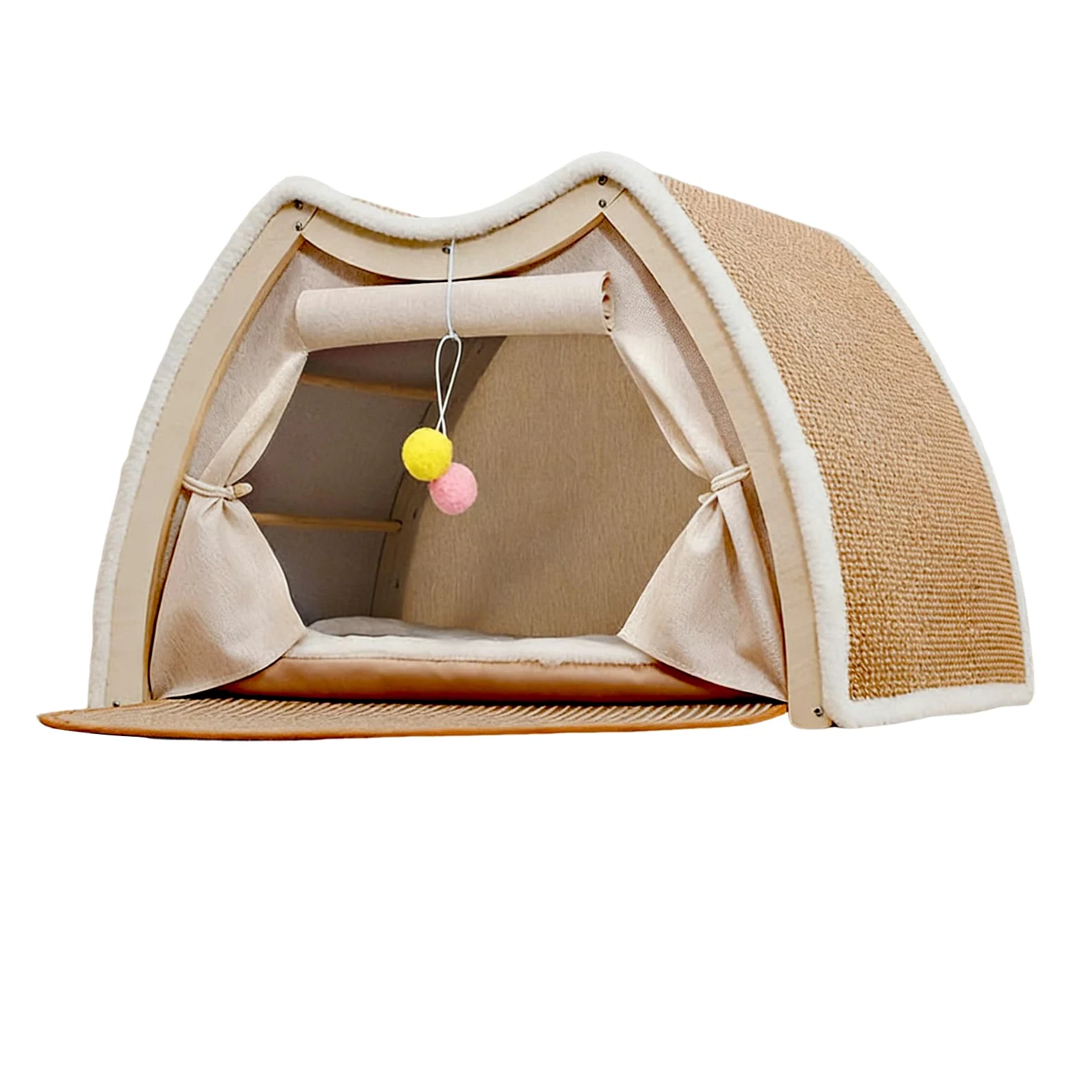 Casa para Gatos Rascador de Sisal para Descanso y Juego de | Grande Cama Cueva para Gatos Para Descanso Y Juego En Hogar Interior Salón Habitación Mascotas Suelo E Invierno