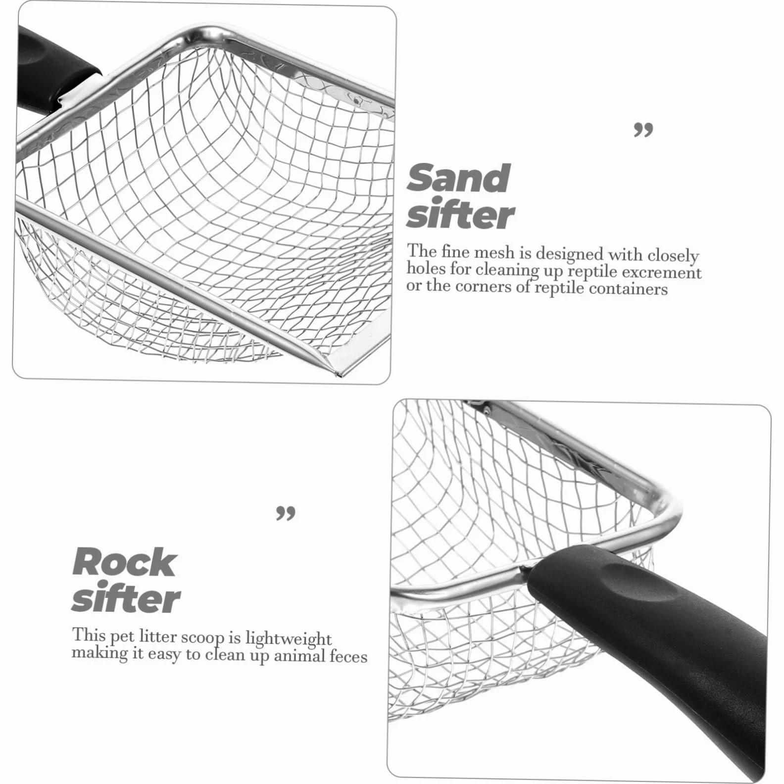 Cuchara de arena para gatos y reptiles, espátula de precisión para uso doméstico, diseño duradero y eficiente