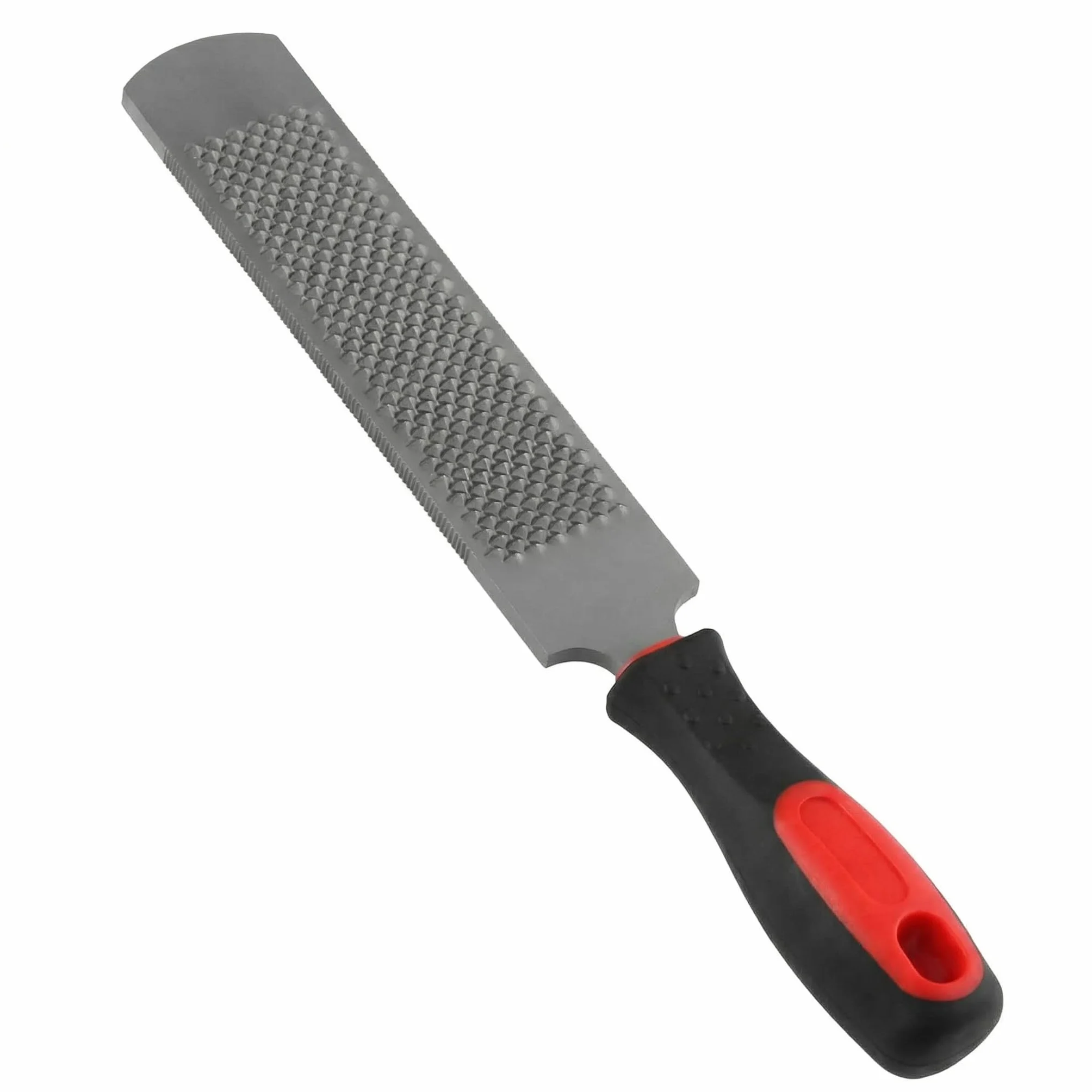 QWORK® Escofina para pezuñas de Doble Cara de 200 mm de Acero al Carbono con Mango de Goma - Herramienta para herrador