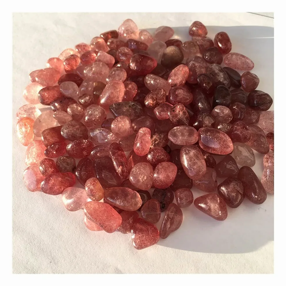 Fresa Natural Cristal Grava Cuarzo Piedra Grava Acuario Jardín Jardín Curación Energía Piedra Decoración decoración de la habitación (Size : 500g)