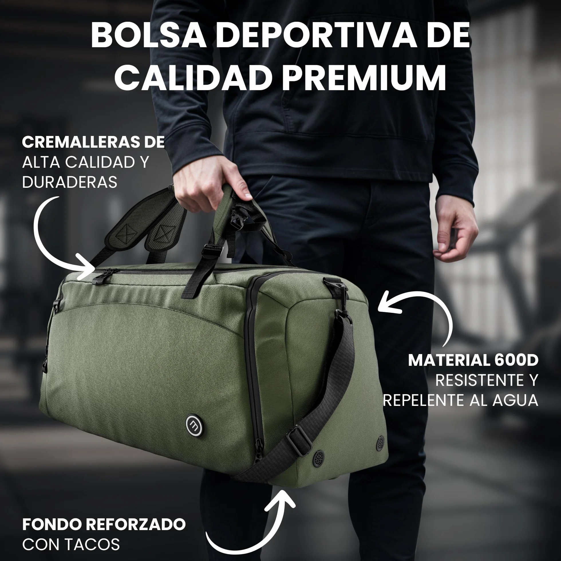 bemaxx Bolsa Deporte Hombre Mujer Bolsas de Viaje Compartimento Zapatos Ropa Mojada 40/60L Mochila 30/50L Fitness Gym Duffle Bag Travel
