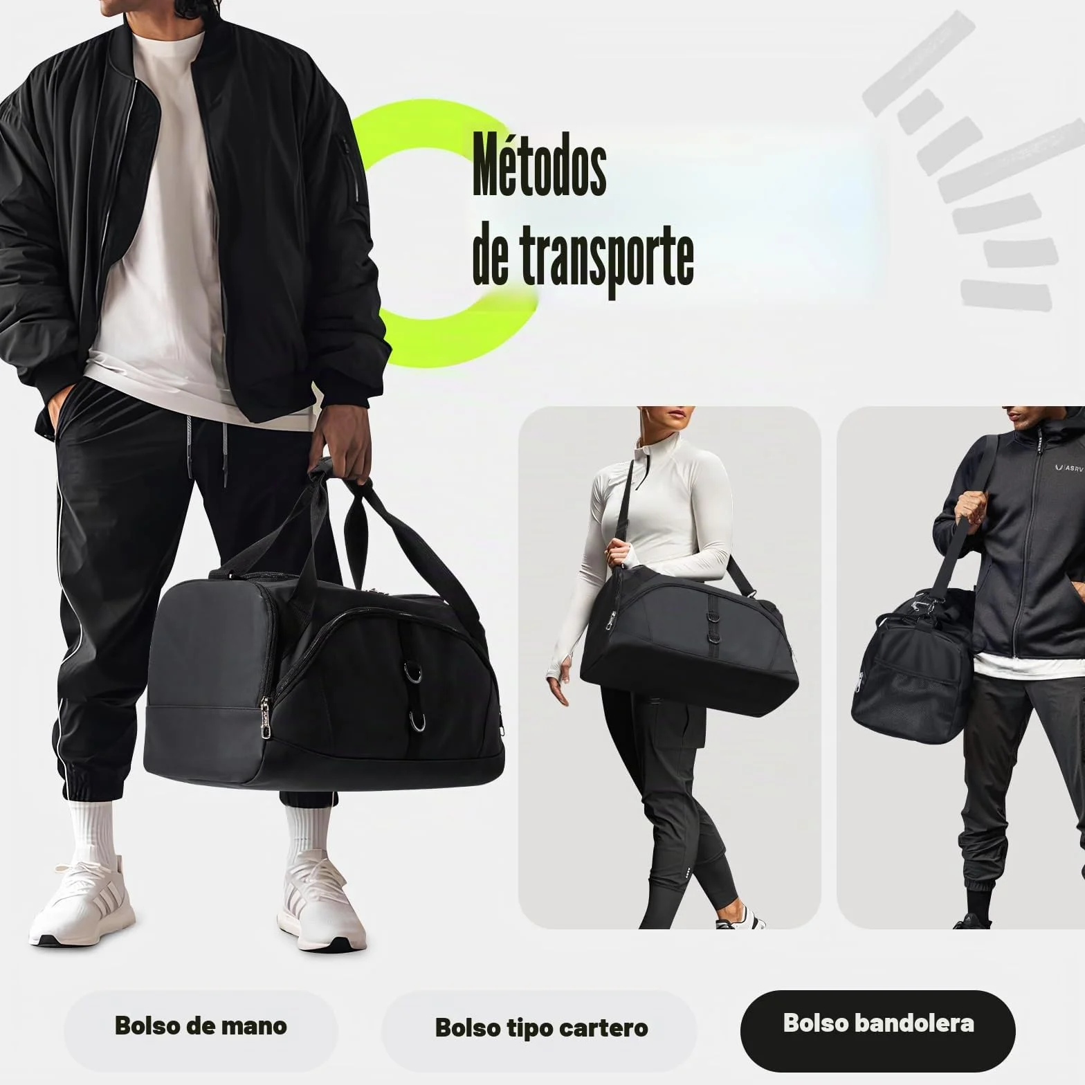 Bolsa de Deporte Gimnasio Viaje con Compartimento
