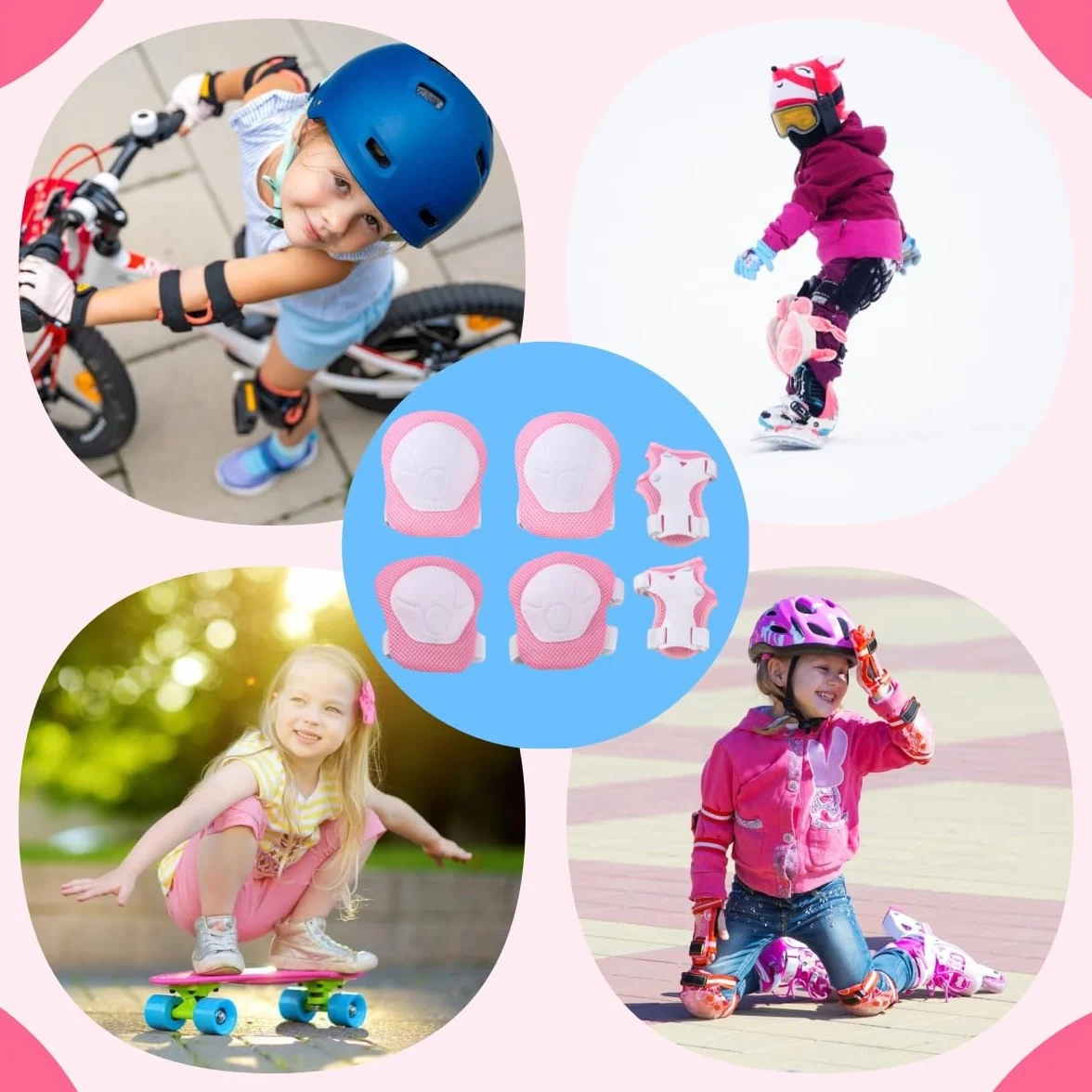 Protecciones Skate Rodilleras Patines Infantil Juego con Casco Coderas Muñequeras