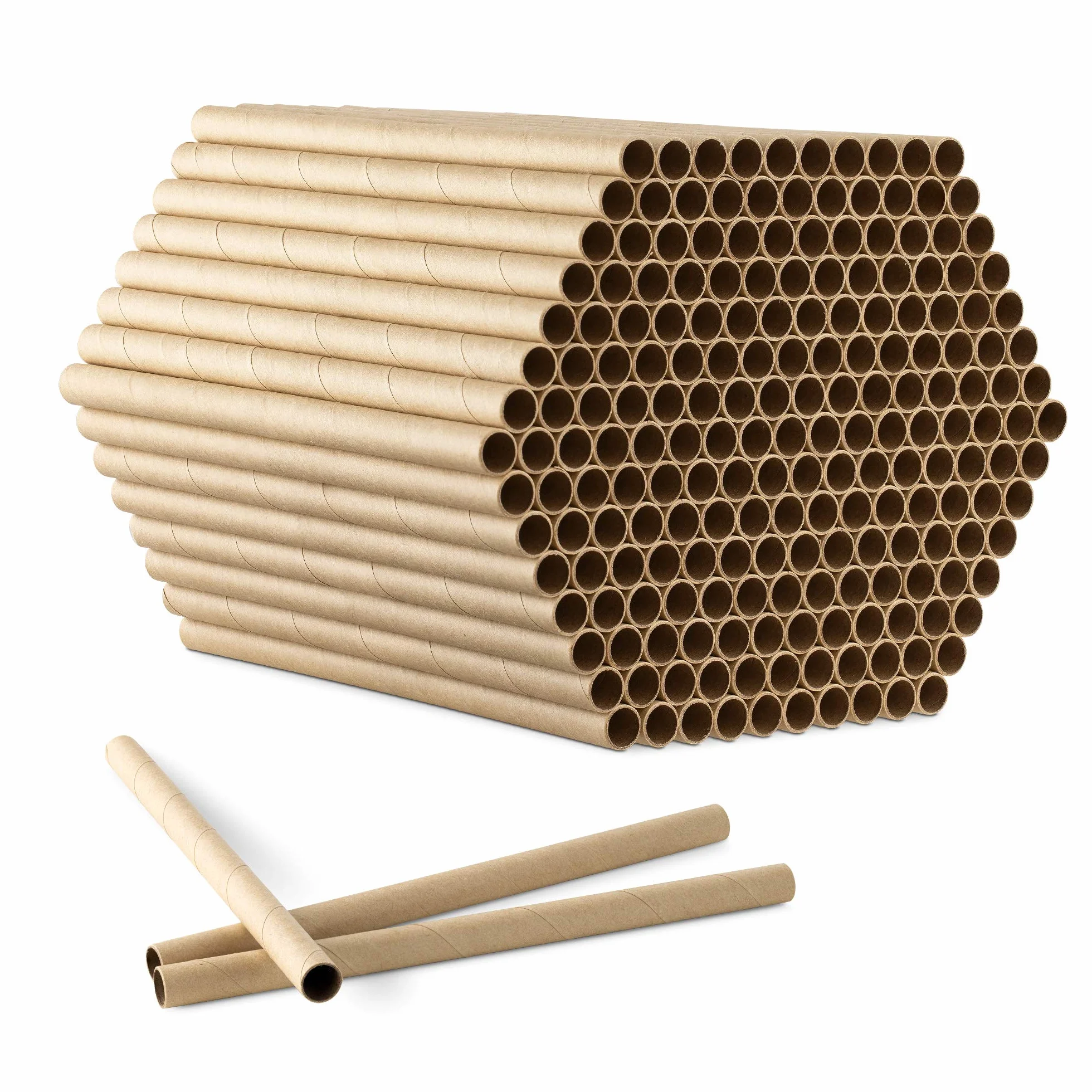 Navaris 200x Tubo para Nido de Abejas - Tubos de cartón para Rellenar Hotel de Insectos Colmena o casita de Abejas - Longitud 15 CM diámetro 8 MM
