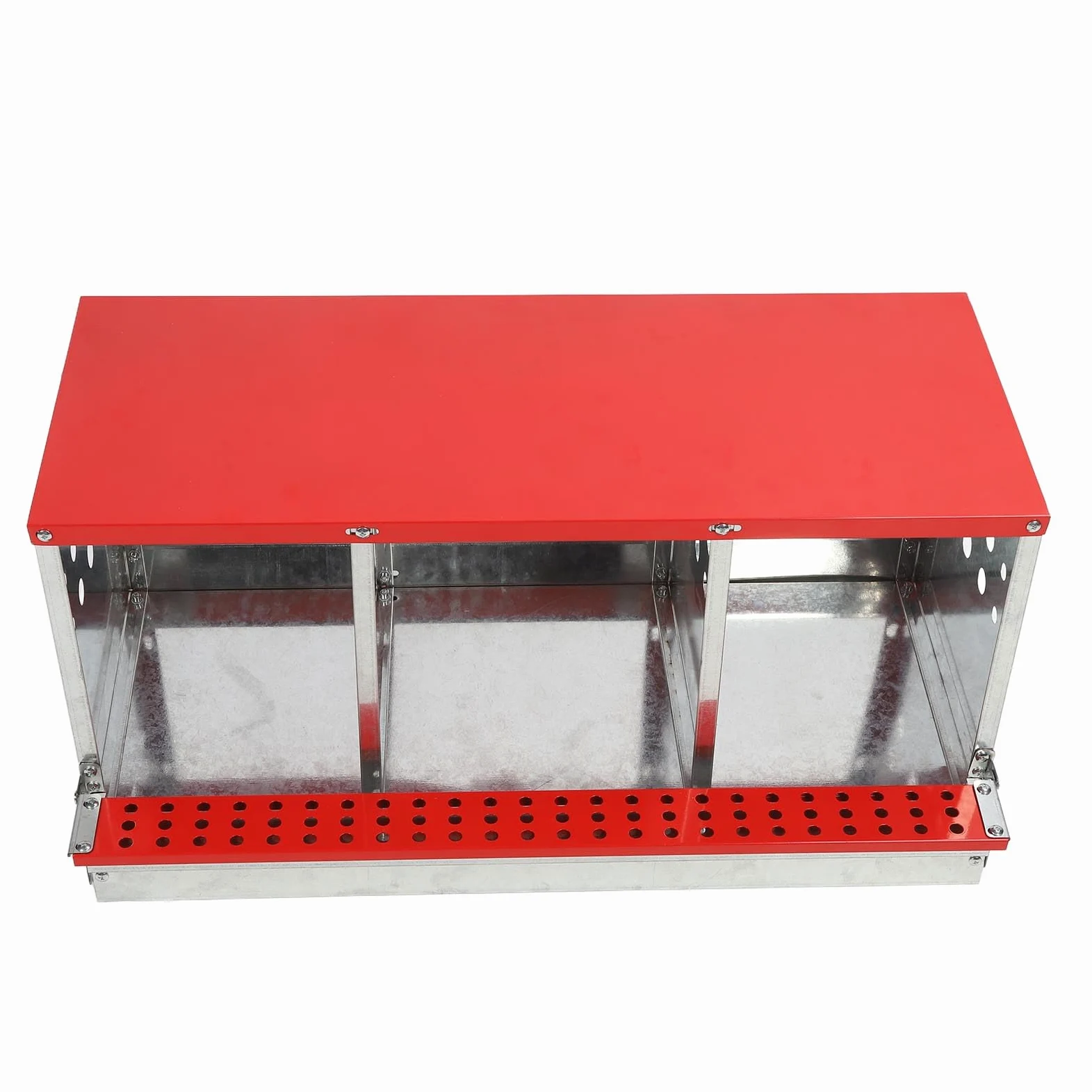 Nido para Gallinas, áreas de Anidación Más Grandes, Fácil Recolección de Huevos, Resistente y Ventilada, Placa de Hierro Galvanizado, 84x33,2x38,8 Cm, para Gallinas Ponedoras y