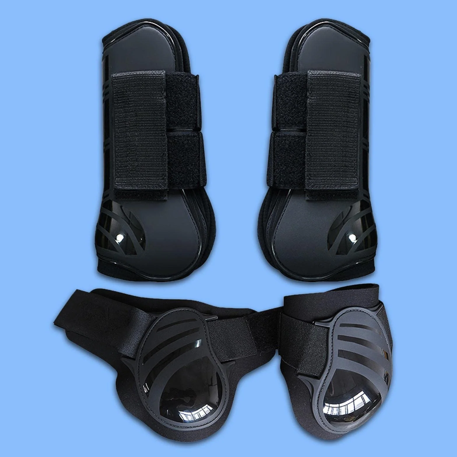 predolo Juego de 4 Protectores para Patas de Caballo, Protectores de Menudillo Y Tendones Delanteros para Caballos, Absorbentes de Impactos Y Transpirables