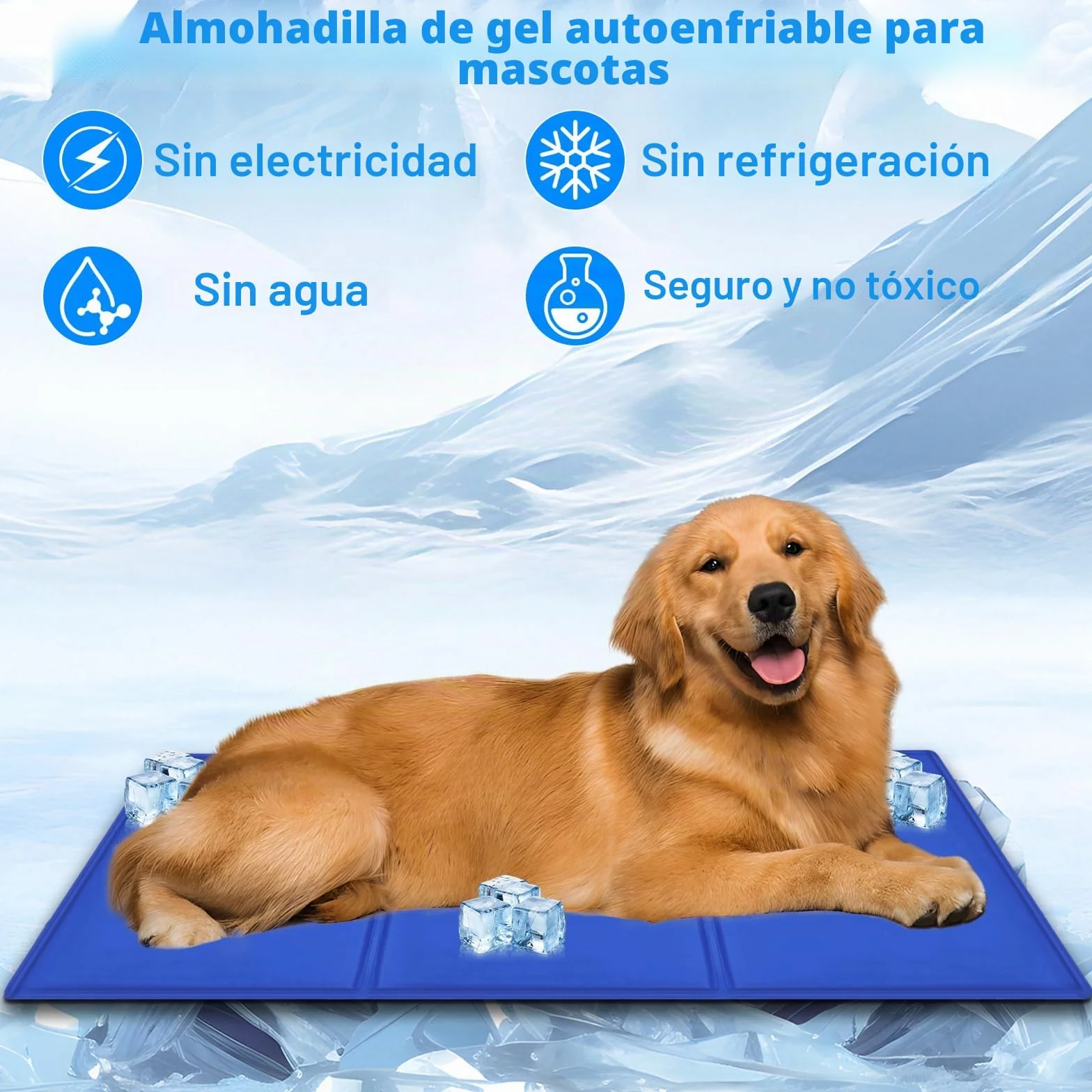 Alfombra Refrescante para Perro 90 x 50cm, Alfombrilla de Refrigeración Automática para Mascotas, Gel Seguro y No Tóxico, Cama Refrescante Perro, Manta Refrescante para Perros y Gatos