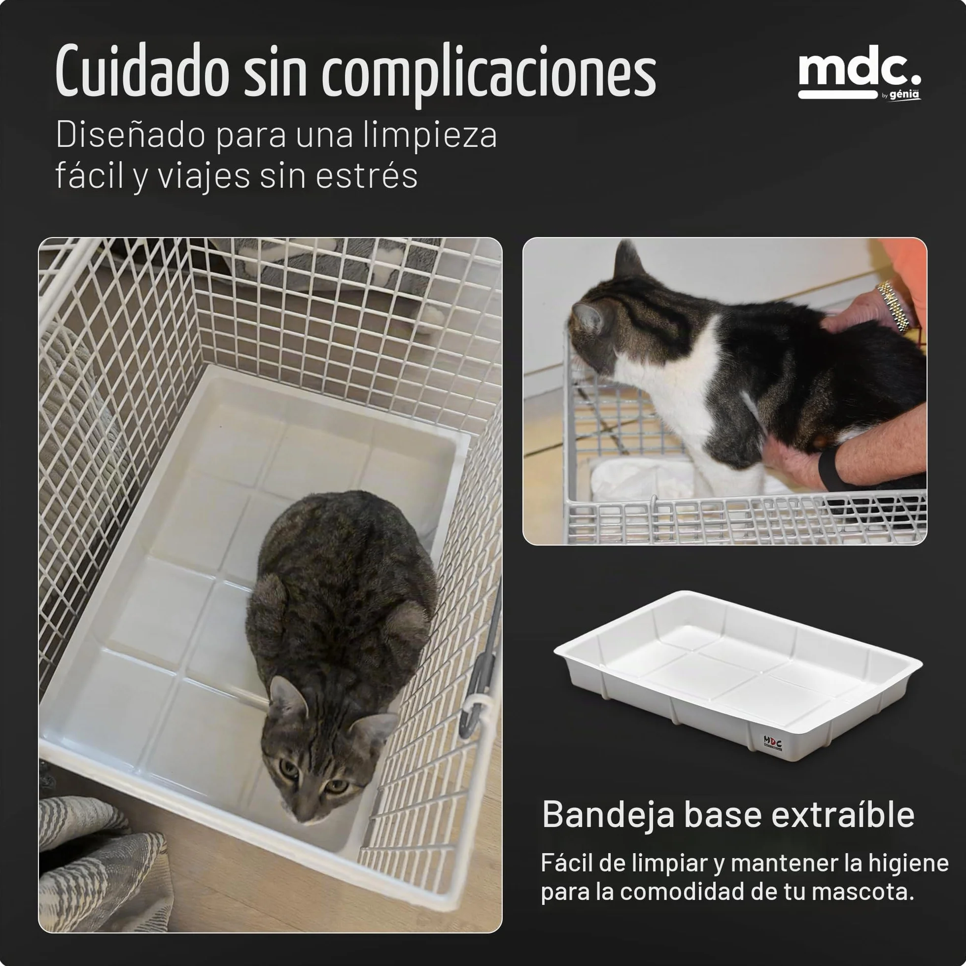 MDC Cesta de Transporte para Gatos, Color Blanco