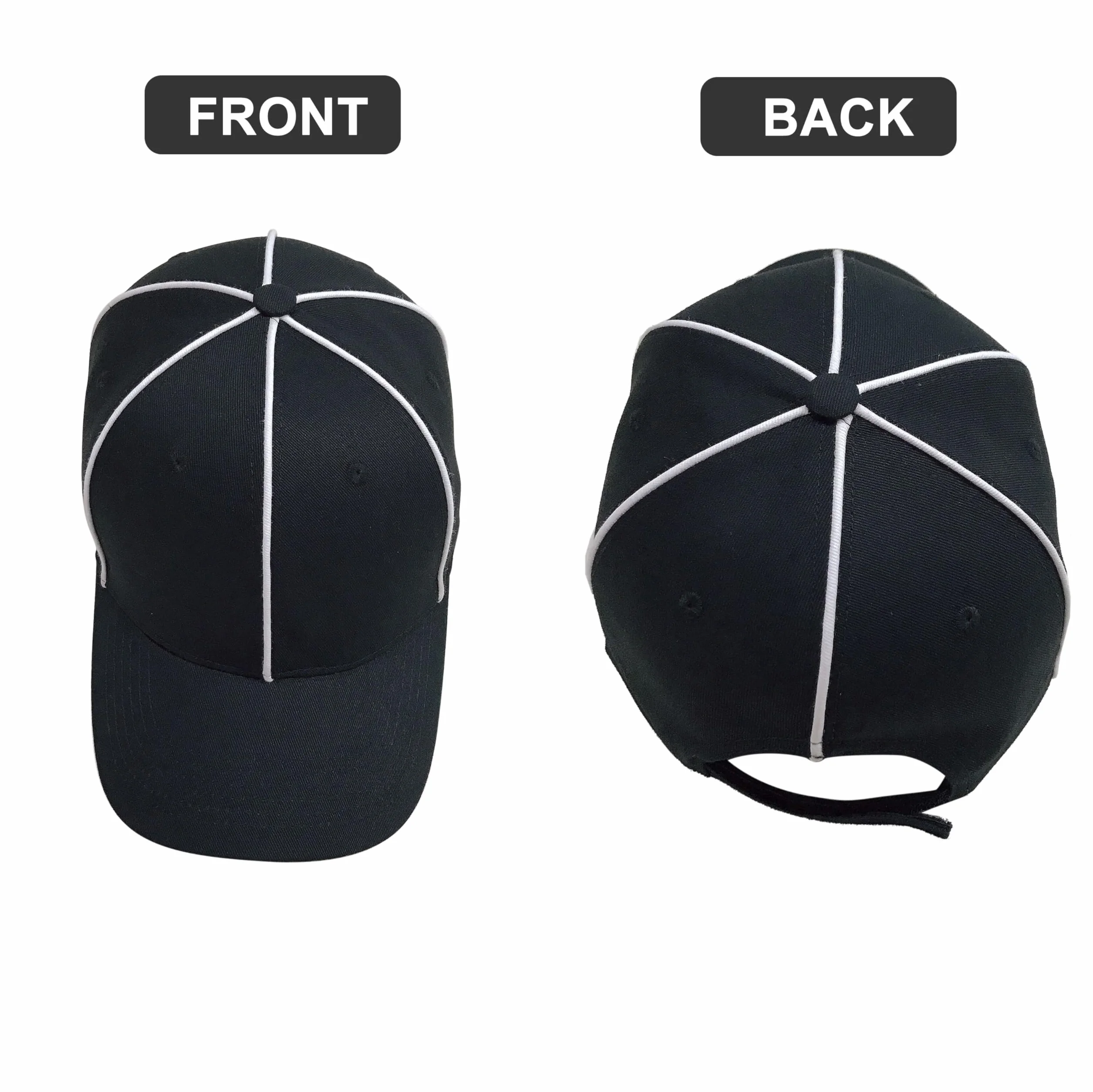Gorro de árbitro con Rayas Blancas Ajustable
