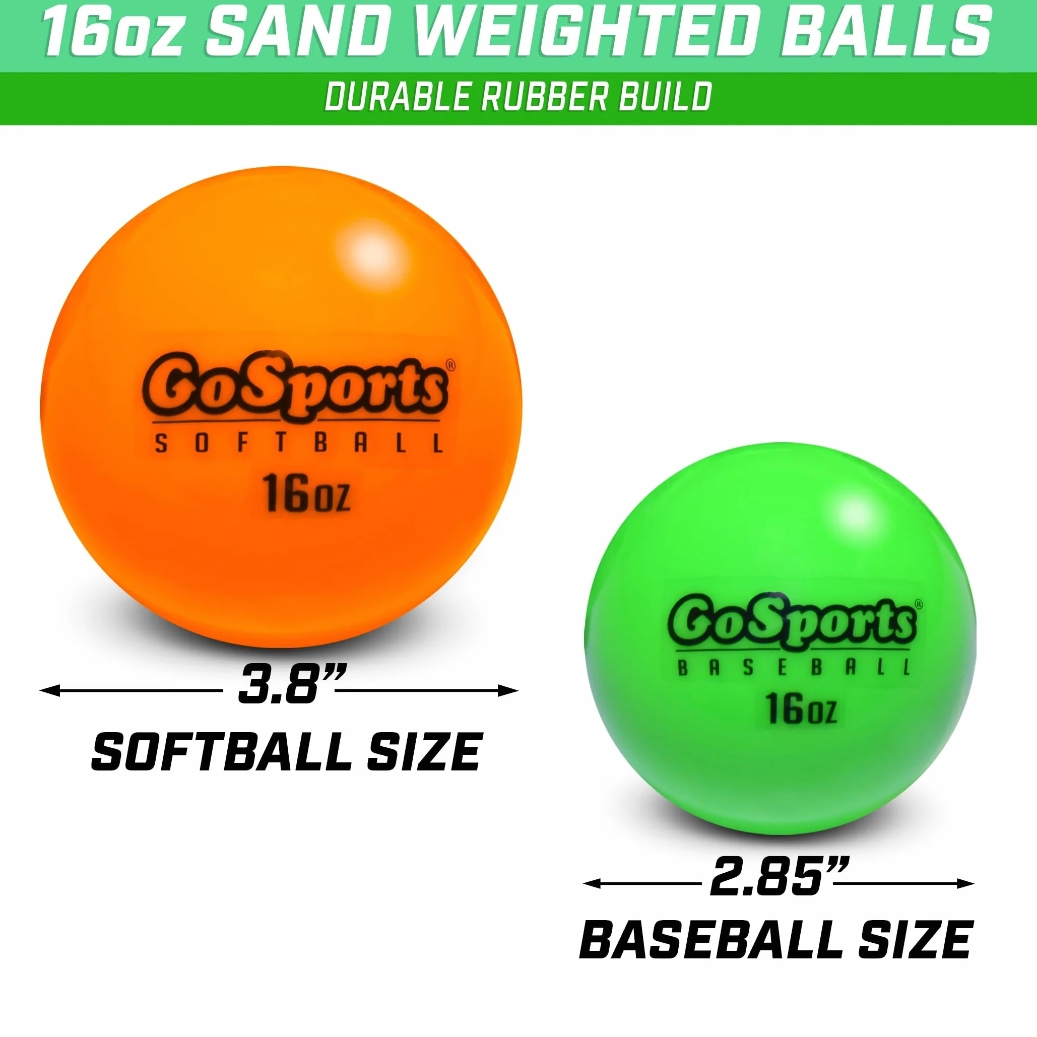 GoSports Weighted Training Balls for Baseball or Softball Hitting & Pitching