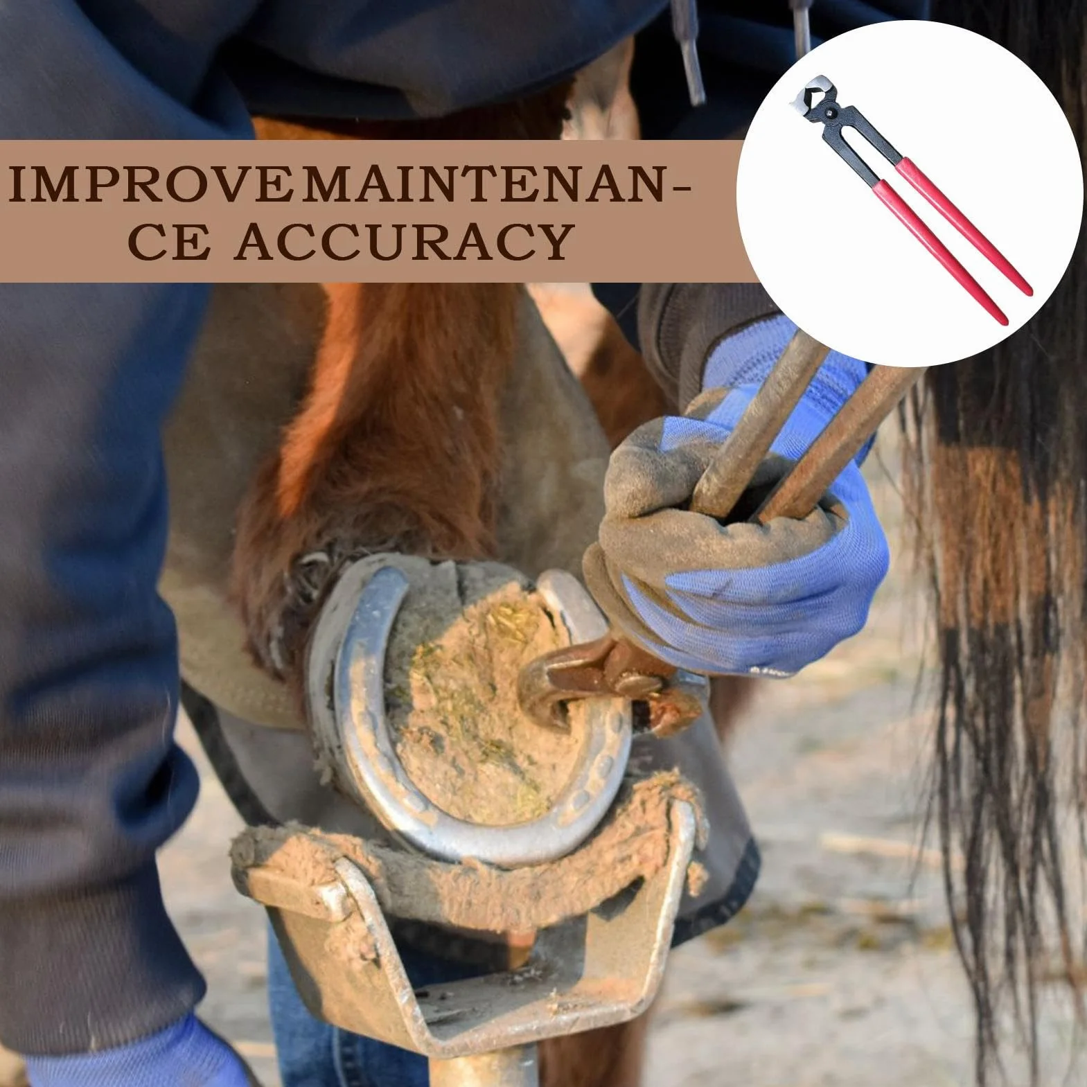 Tenazas Cortacascos para Caballos - Herramientas De Herrador Para Ganado | Recortadores para Caballos, Reparación de Herraduras, Alicates y Suministros para Pezuñas de Vacas, Ovejas y Granjas
