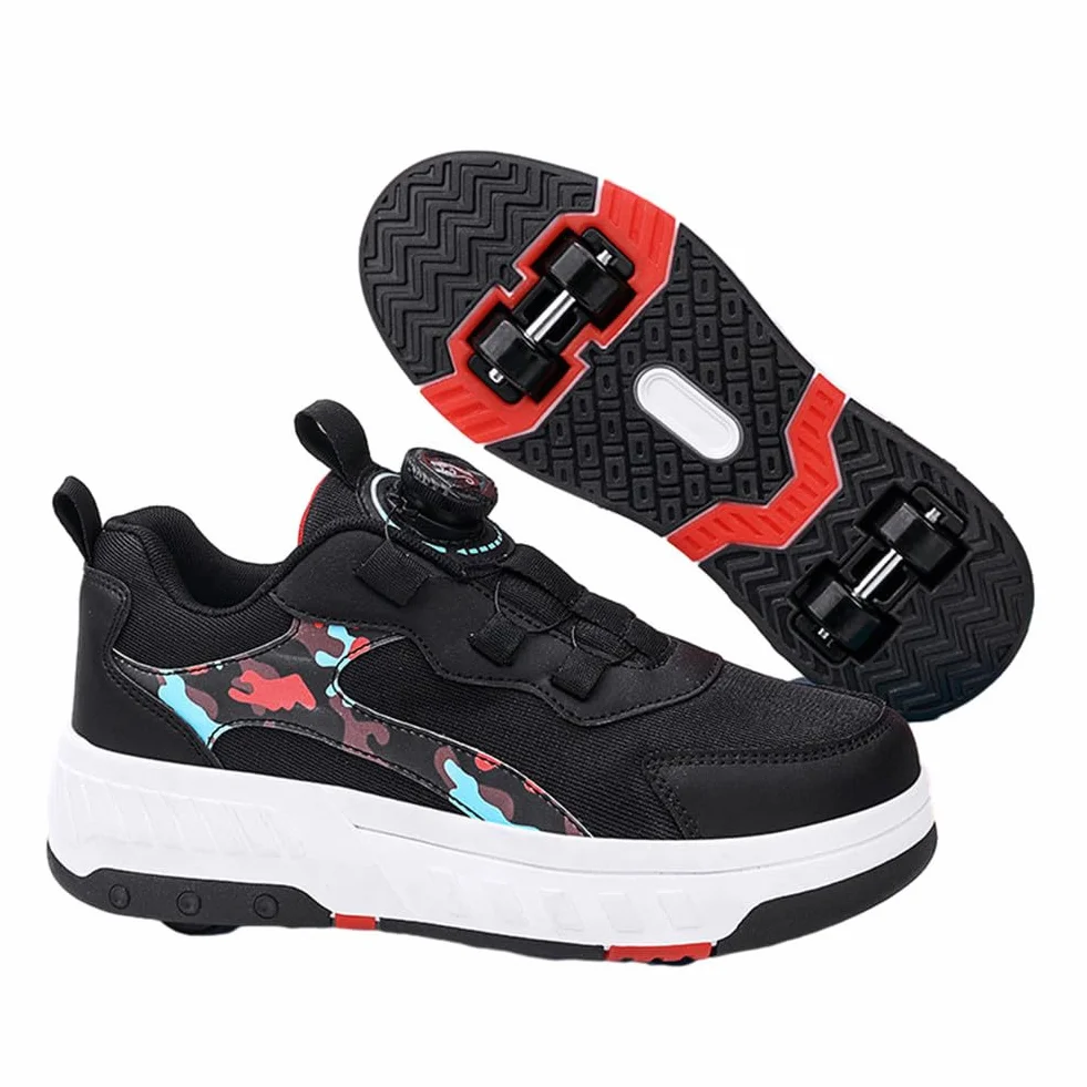 ENEN Zapatos con Ruedas Zapatillas con 4 Ruedas para Niños y Niña Exterior Patinaje Multifuncionales