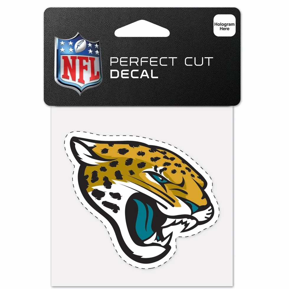 Wincraft NFL Jacksonville Jaguars Calcomanía 4 x 4 Pulgadas Negro