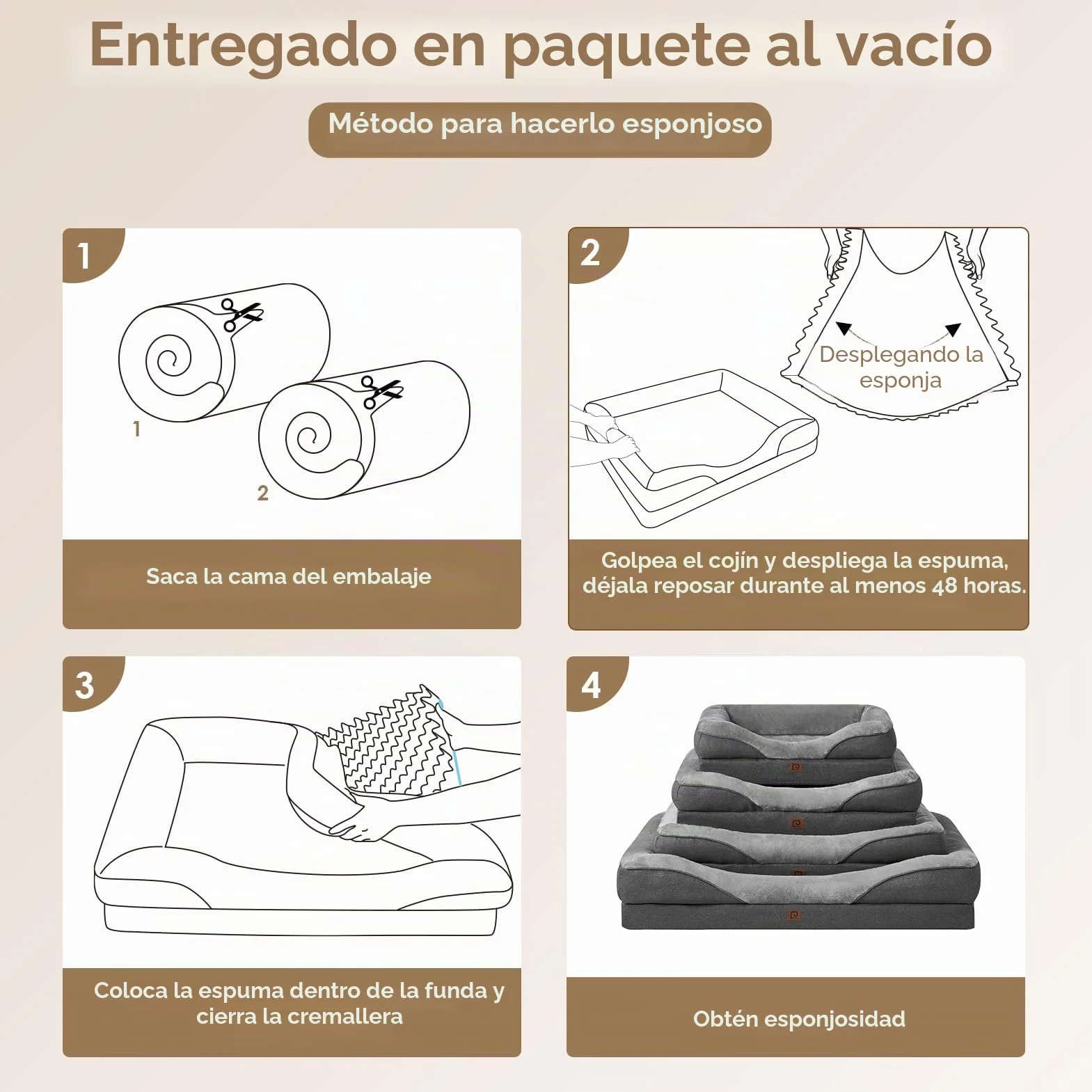 EHEYCIGA Cama Ortopedica y Viscoelastica para Perro Extra Grande 106x76x18.5 cm, Memory Foam Sofa para Perros Lavable, Cama Gato Suave, Gris Oscuro