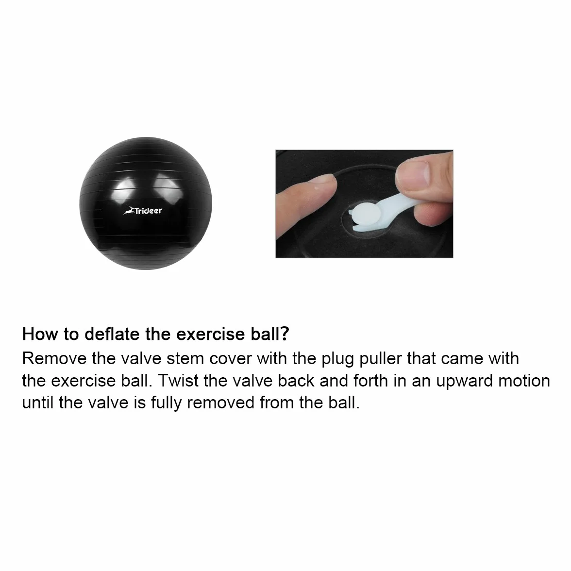 Trideer Pelota de Ejercicio 45-75 cm Anti-estallido 2200 Libras Yoga Pilates Embarazo