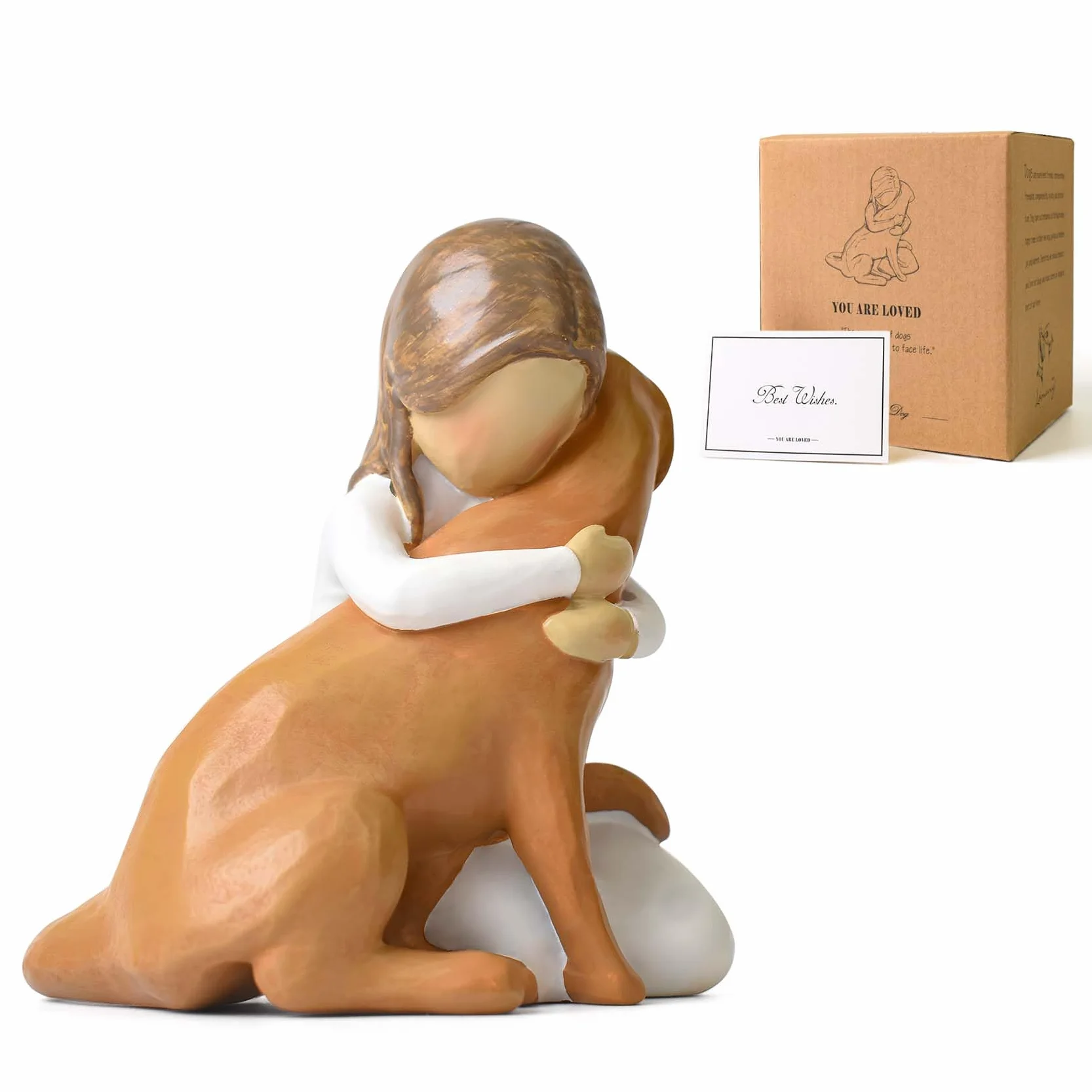 Lnrkai Regalos conmemorativos para mascotas por pérdida de perro, regalo de recuerdo de perro fallecido, resina esculpida a mano, regalos de condolencias para amantes de las mascotas, adopción de