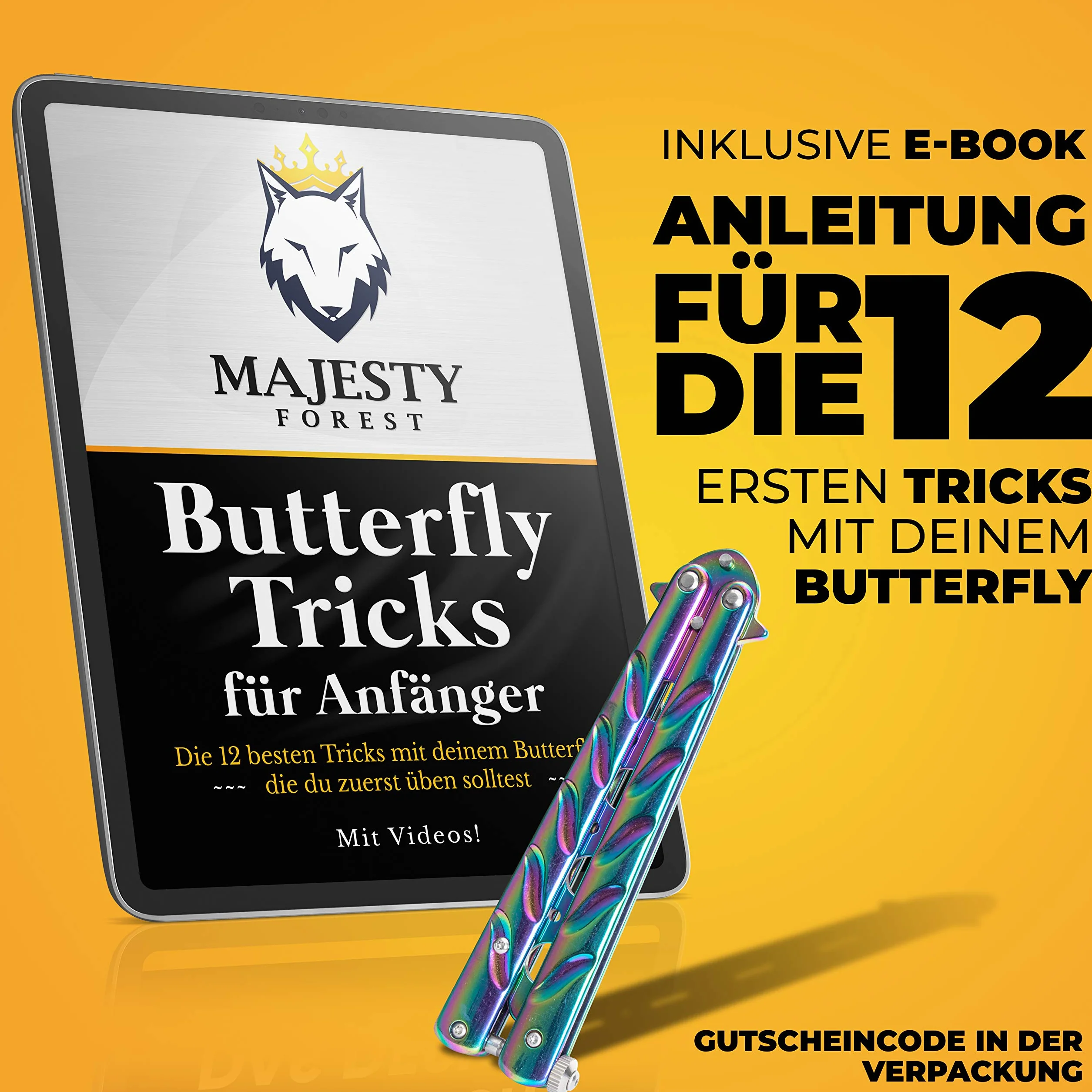 Balisong Cuchillo Mariposa Entrenamiento Sin Filo Hoja Roma Butterfly Trainer Rainbow